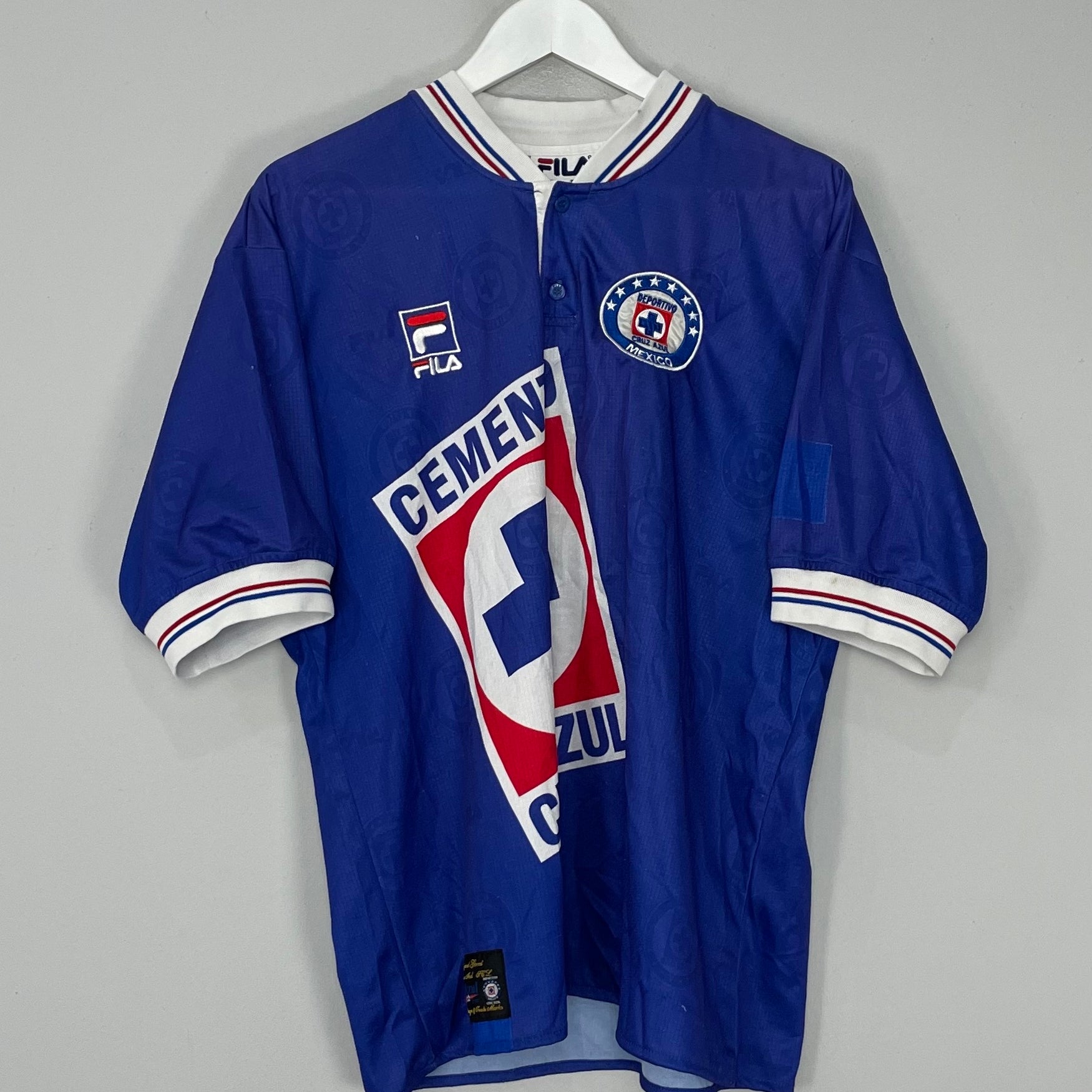 Shop 1998/99 CRUZ AZUL HOME SHIRT (XL) FILA, classic football shirts, vintage football shirts & retro soccer jerseys at Cult Kits