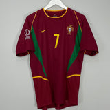 Shop 2002/04 PORTUGAL FIGO #7 HOME SHIRT (M) NIKE, classic football shirts, vintage football shirts & retro soccer jerseys at Cult Kits
