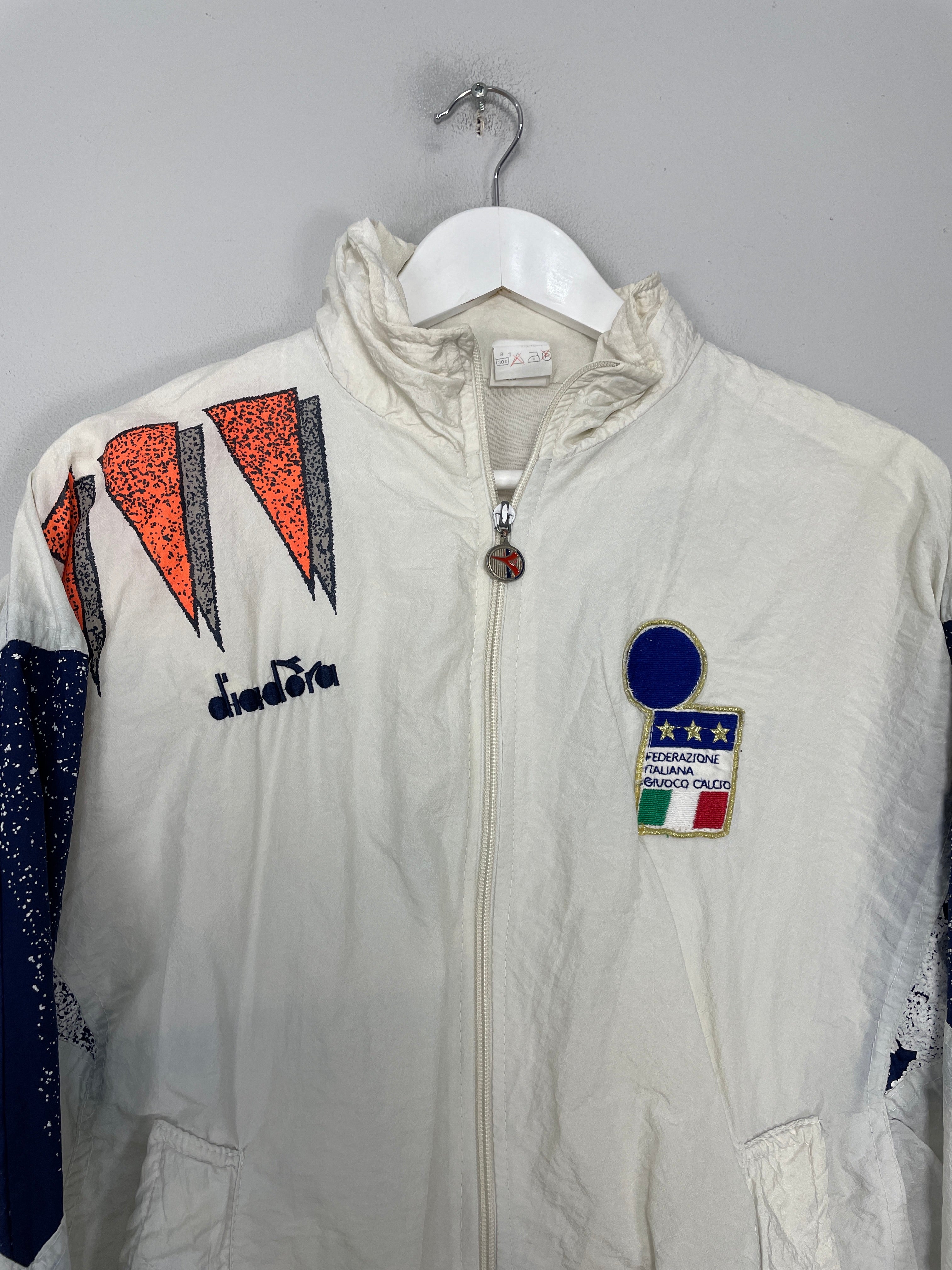 Shop 1992/94 ITALY TRACK JACKET (M) DIADORA, classic football shirts, vintage football shirts & retro soccer jerseys at Cult Kits