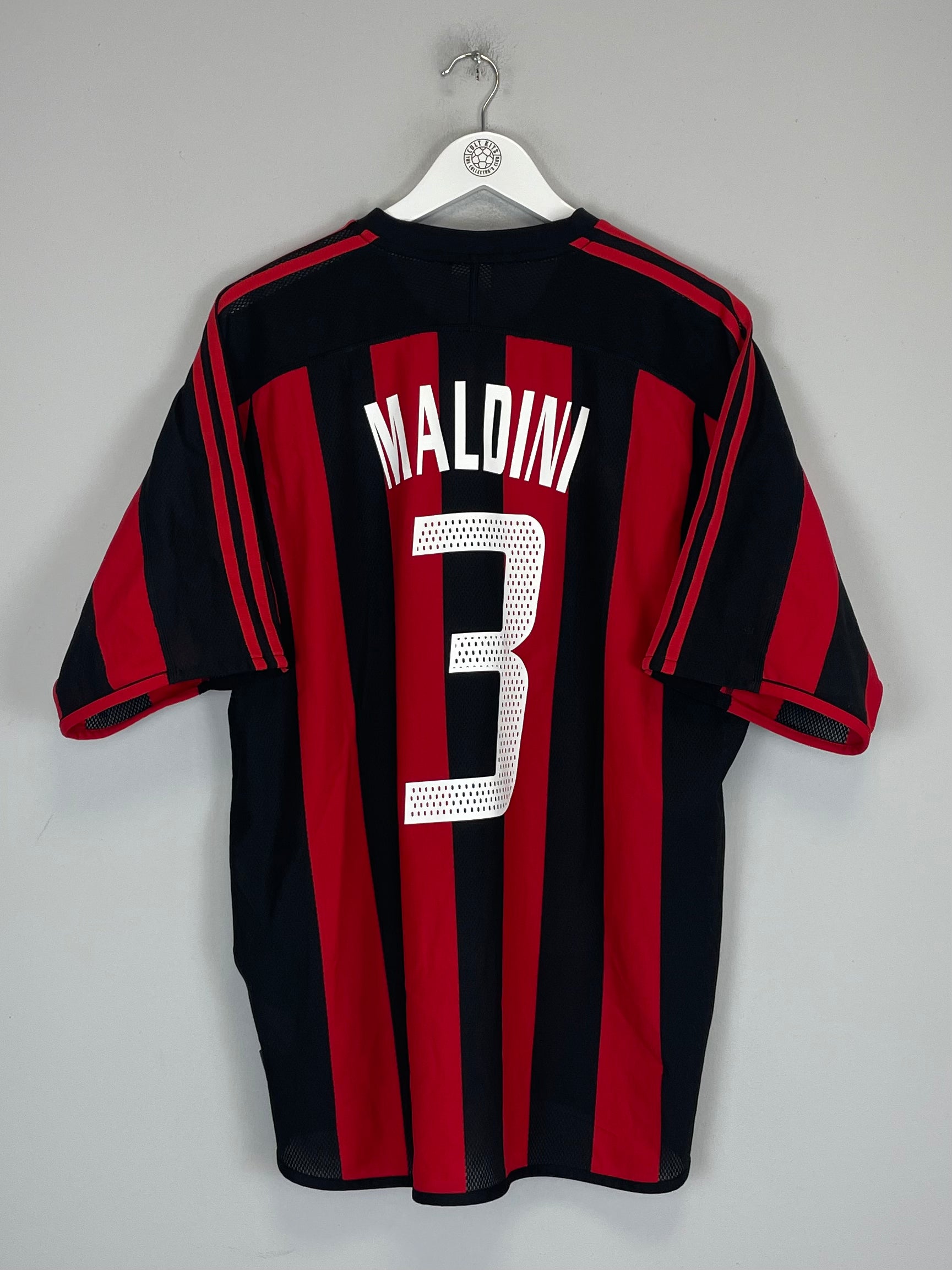 Shop 2003/04 AC MILAN MALDINI #3 HOME SHIRT (XL) ADIDAS, classic football shirts, vintage football shirts & retro soccer jerseys at Cult Kits