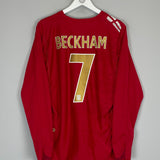 Shop 2006/08 ENGLAND BECKHAM #7 L/S AWAY SHIRT (M) UMBRO, classic football shirts, vintage football shirts & retro soccer jerseys at Cult Kits