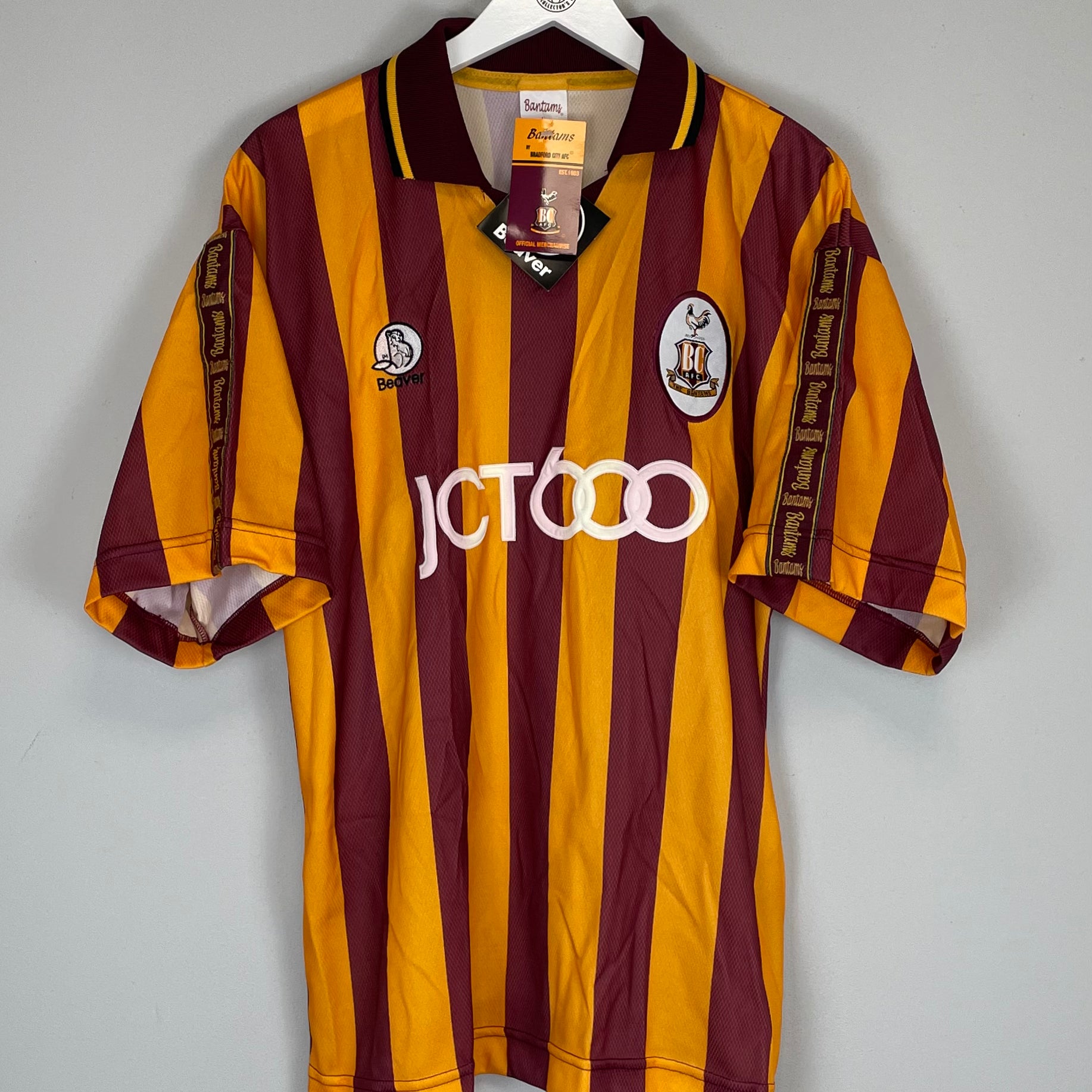 Shop 1997/99 BRADFORD CITY *BNWT* HOME SHIRT (L) BEAVER, classic football shirts, vintage football shirts & retro soccer jerseys at Cult Kits