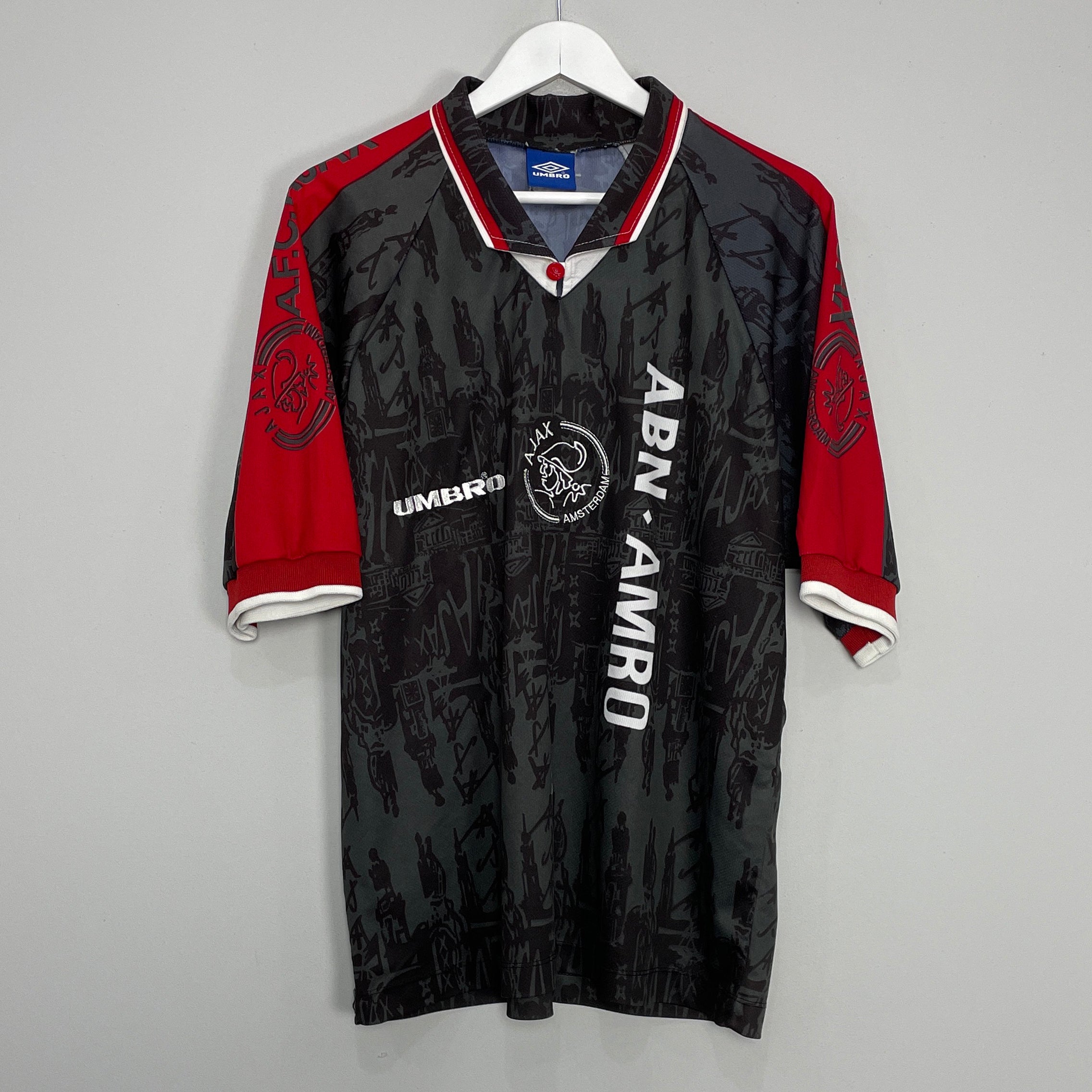 Shop 1996/97 AJAX AWAY SHIRT (XL) UMBRO, classic football shirts, vintage football shirts & retro soccer jerseys at Cult Kits