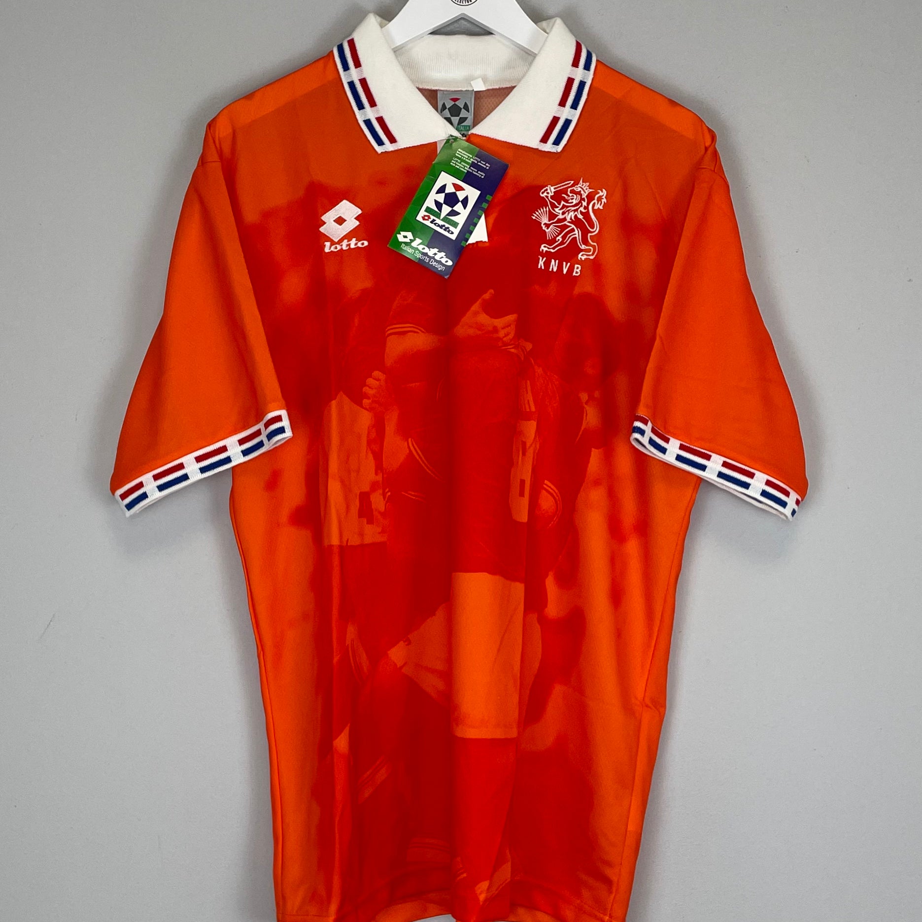 Shop 1996 NETHERLANDS *BNWT* HOME SHIRT (L) LOTTO, classic football shirts, vintage football shirts & retro soccer jerseys at Cult Kits