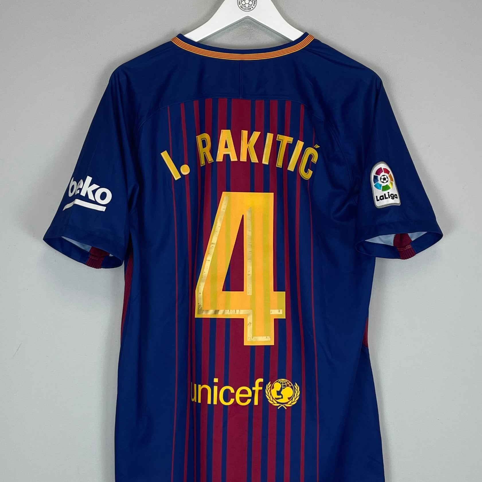 Shop 2017/18 BARCELONA I.RAKITIC #4 HOME SHIRT (L) NIKE, classic football shirts, vintage football shirts & retro soccer jerseys at Cult Kits