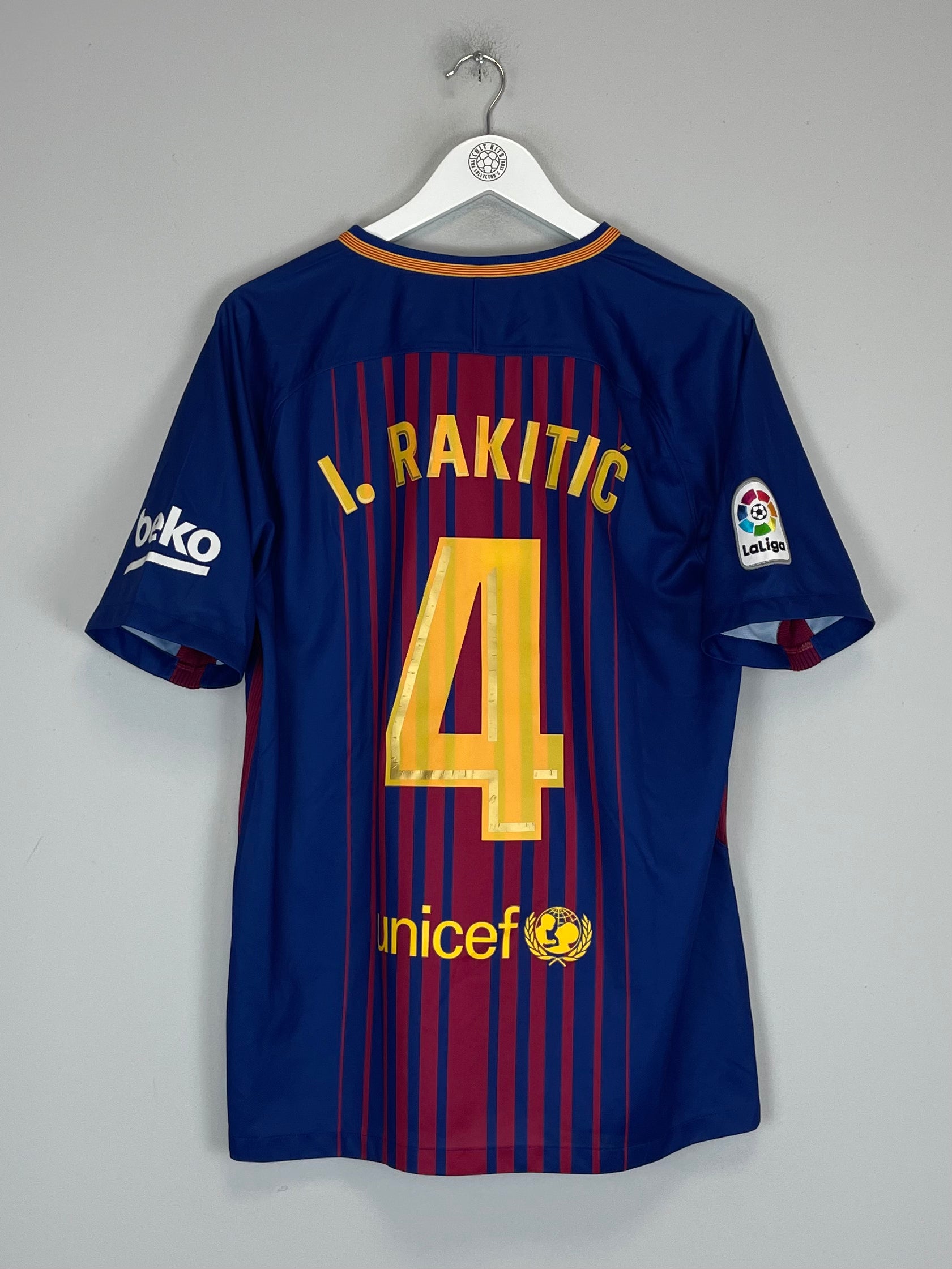 Shop 2017/18 BARCELONA I.RAKITIC #4 HOME SHIRT (L) NIKE, classic football shirts, vintage football shirts & retro soccer jerseys at Cult Kits