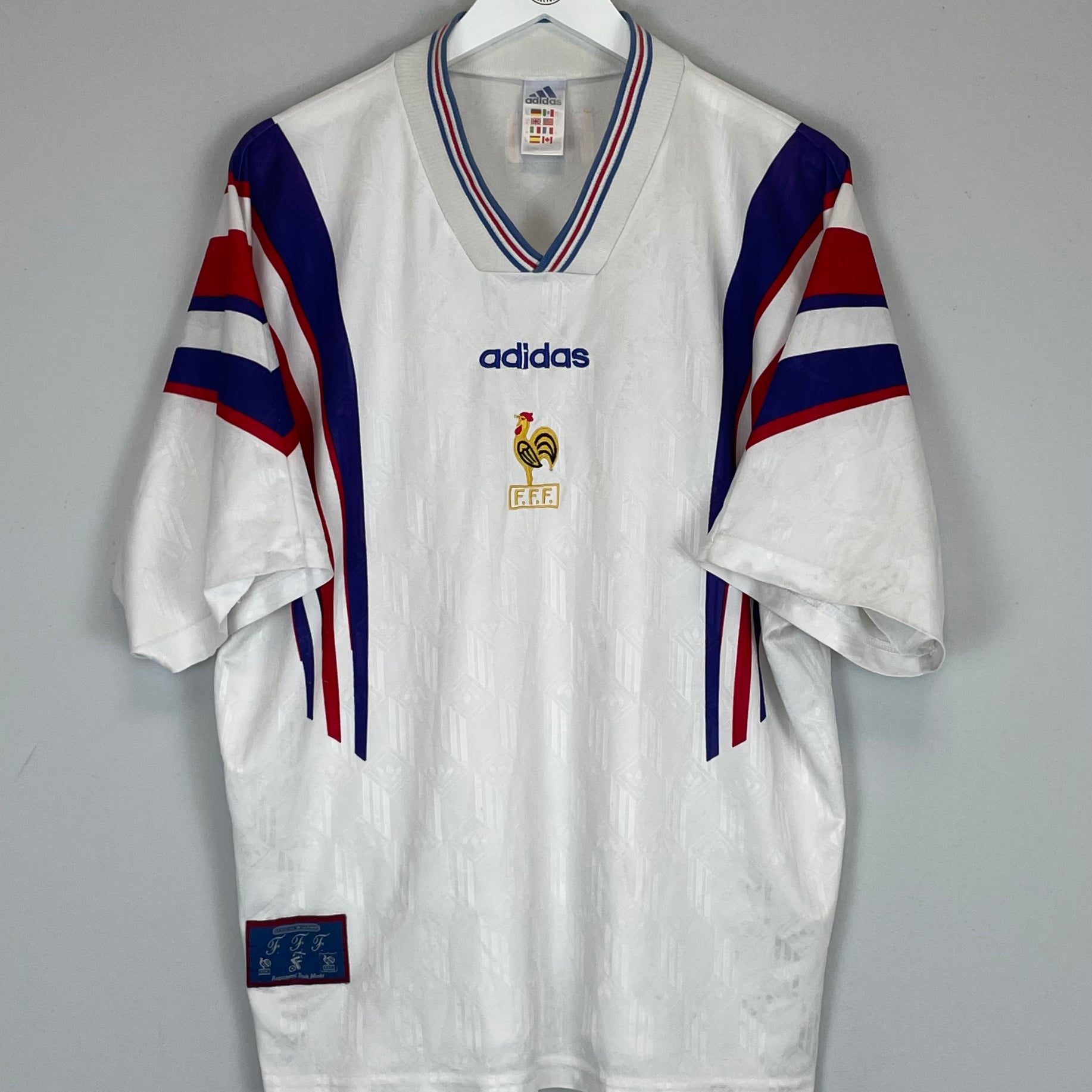 Shop 1996/98 FRANCE AWAY SHIRT (XL) ADIDAS, classic football shirts, vintage football shirts & retro soccer jerseys at Cult Kits