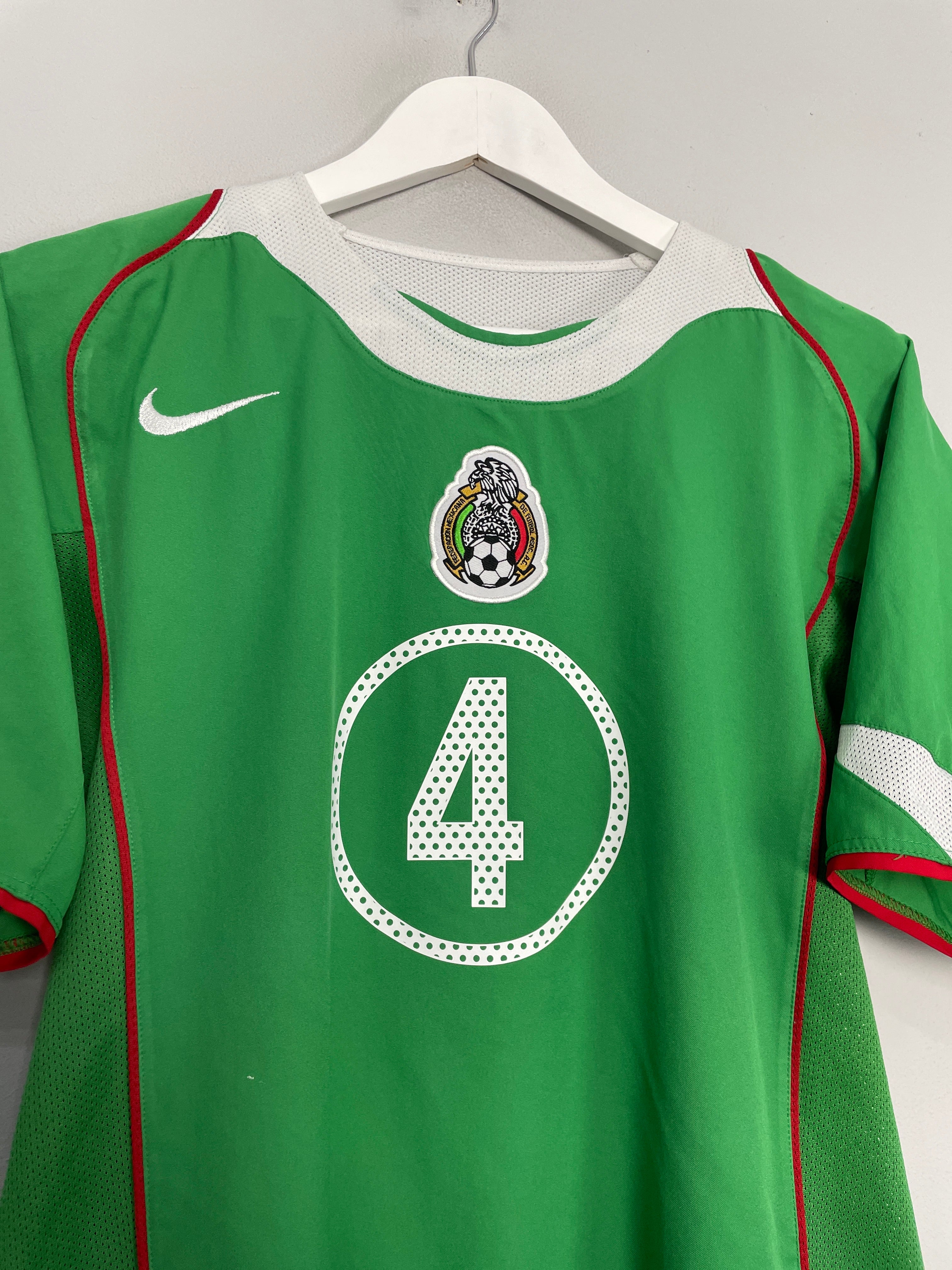 Shop 2004/06 MEXICO MARQUEZ #4 HOME SHIRT (M) NIKE, classic football shirts, vintage football shirts & retro soccer jerseys at Cult Kits