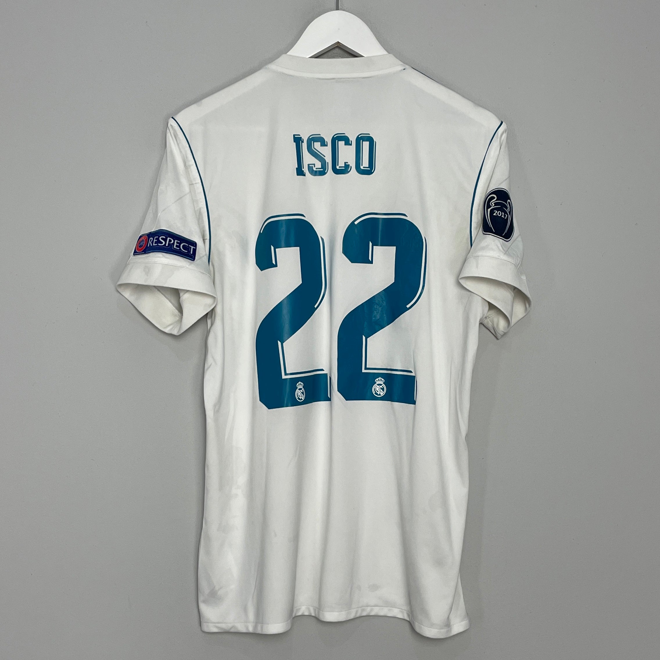 Shop 2017/18 REAL MADRID ISCO #22 HOME SHIRT (M) ADIDAS, classic football shirts, vintage football shirts & retro soccer jerseys at Cult Kits