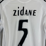 Shop 2005/06 REAL MADRID ZIDANE #5 C/L L/S HOME SHIRT (M) ADIDAS, classic football shirts, vintage football shirts & retro soccer jerseys at Cult Kits