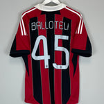 Shop 2012/13 AC MILAN BALLOTELI #45 HOME SHIRT (L) ADIDAS, classic football shirts, vintage football shirts & retro soccer jerseys at Cult Kits