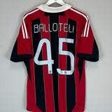 Shop 2012/13 AC MILAN BALLOTELI #45 HOME SHIRT (L) ADIDAS, classic football shirts, vintage football shirts & retro soccer jerseys at Cult Kits