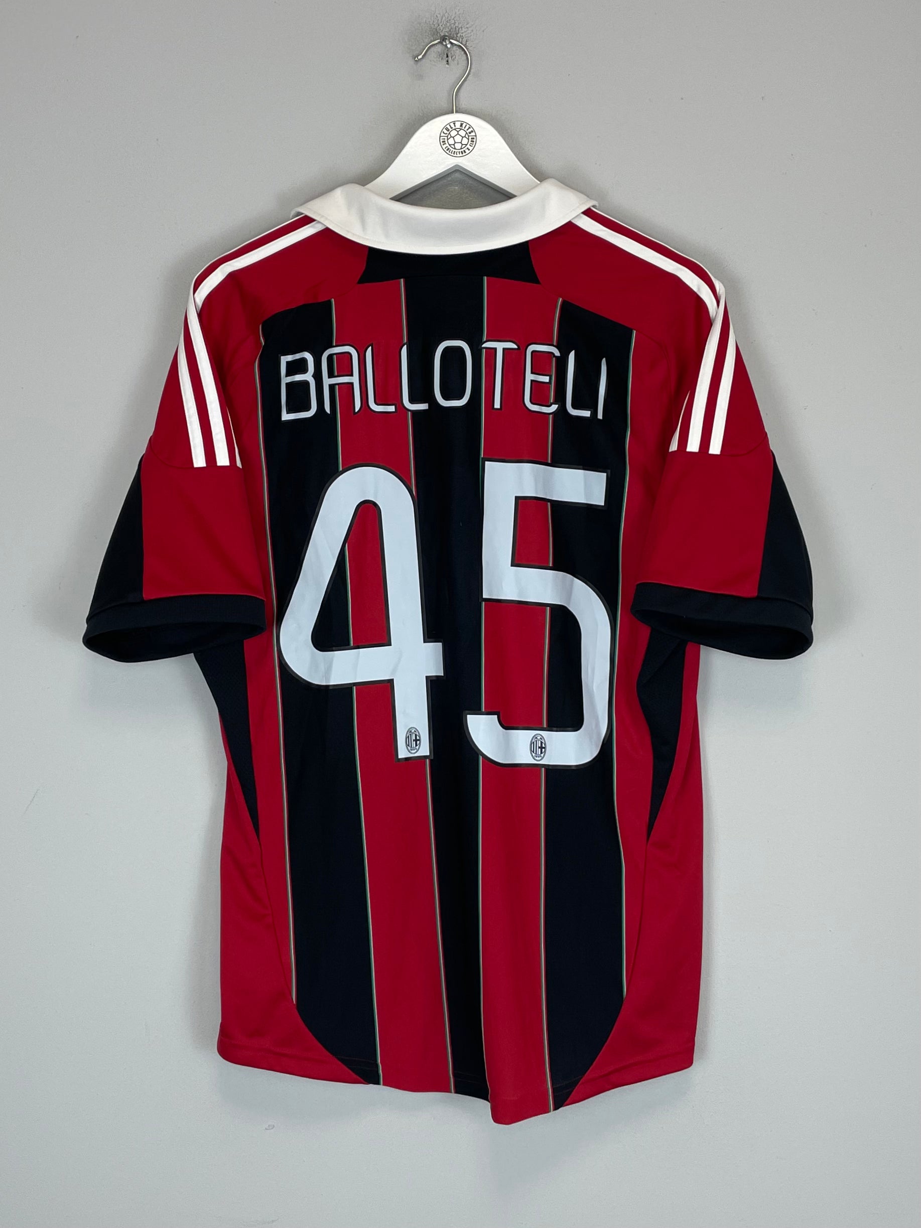 Shop 2012/13 AC MILAN BALLOTELI #45 HOME SHIRT (L) ADIDAS, classic football shirts, vintage football shirts & retro soccer jerseys at Cult Kits