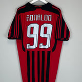 Shop 2007/08 AC MILAN RONALDO #99 HOME SHIRT (XL) ADIDAS, classic football shirts, vintage football shirts & retro soccer jerseys at Cult Kits