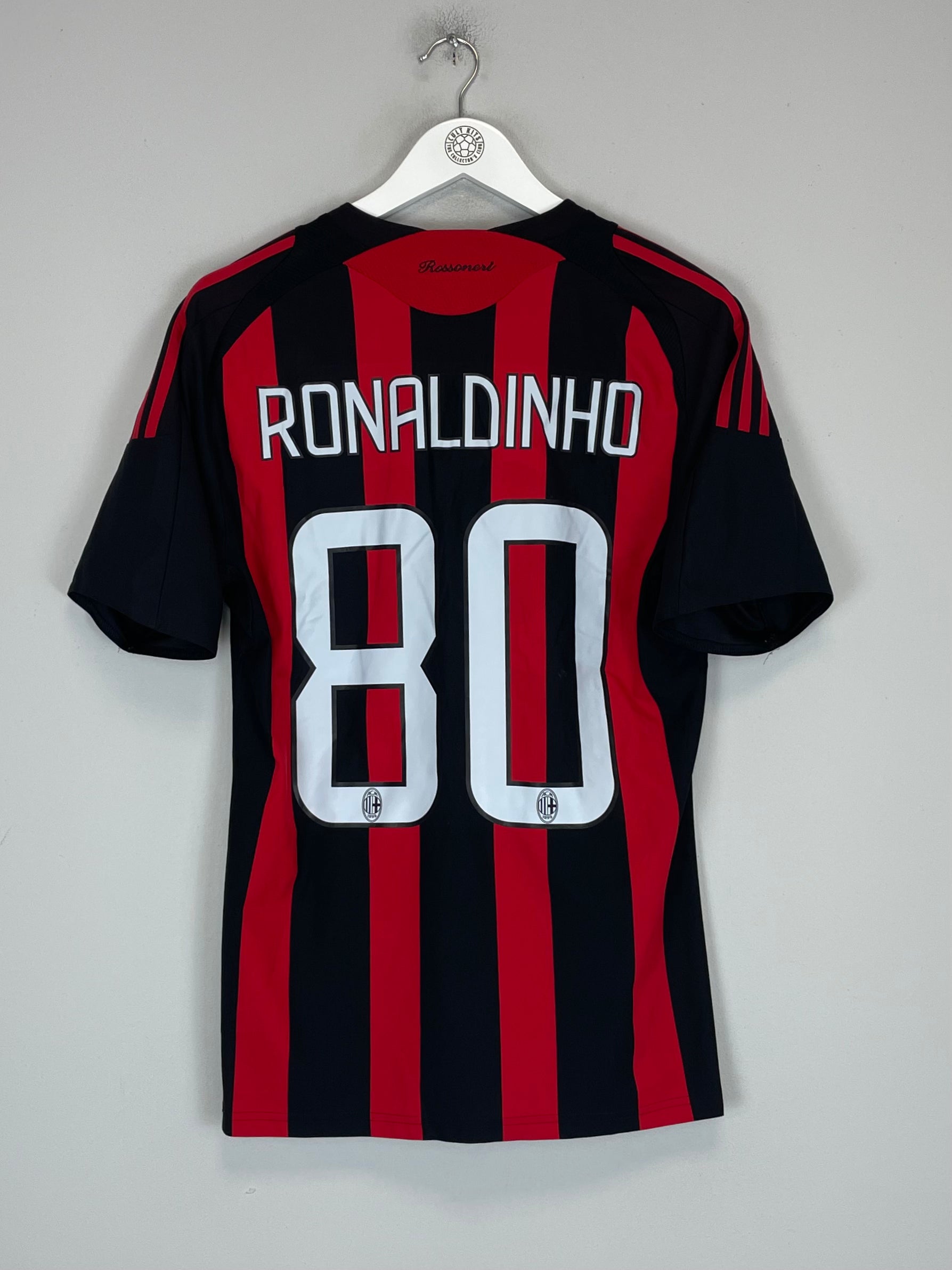 Shop 2008/09 AC MILAN RONALDINHO #80 HOME SHIRT (M) ADIDAS, classic football shirts, vintage football shirts & retro soccer jerseys at Cult Kits