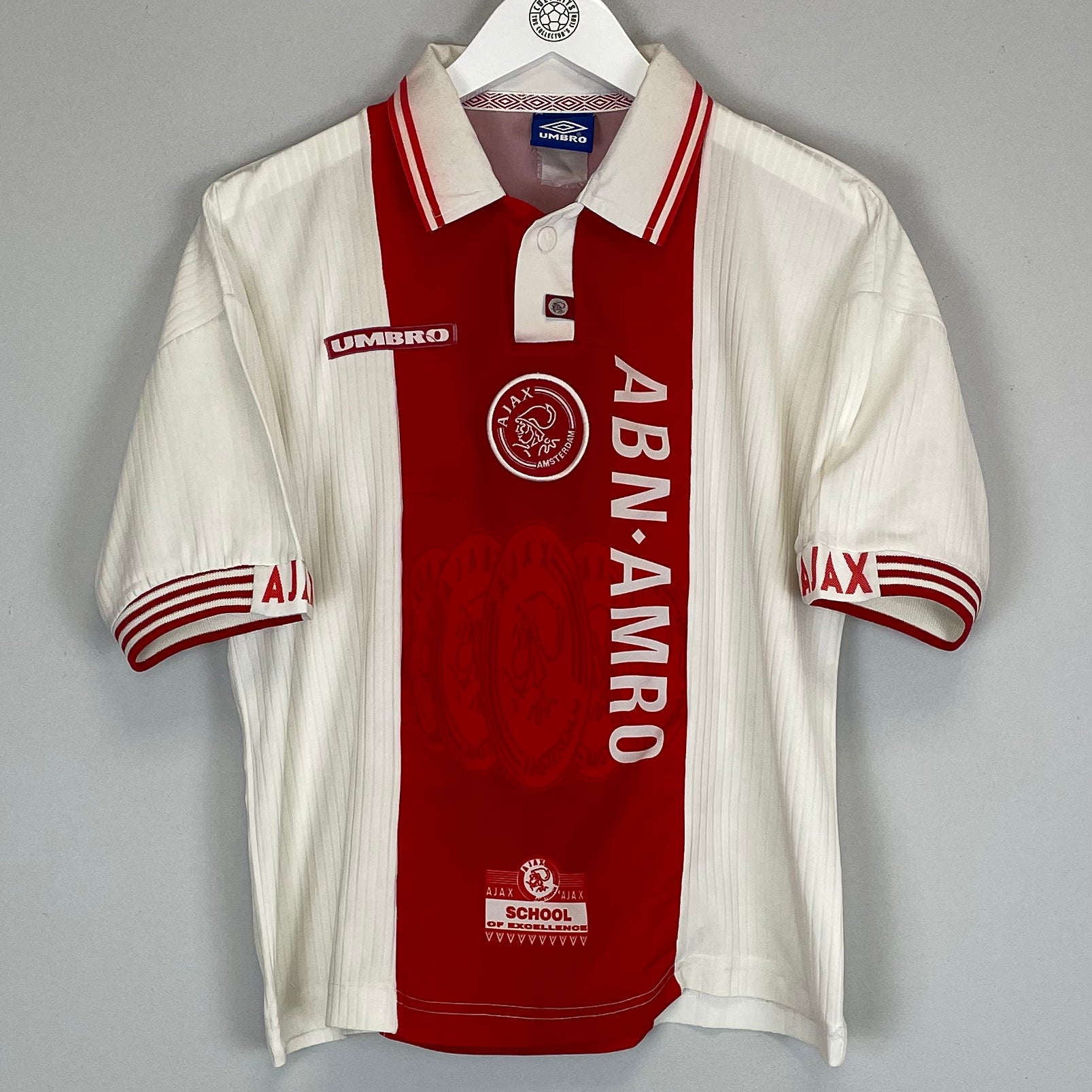 Shop 1997/98 AJAX HOME SHIRT (L.KIDS) UMBRO, classic football shirts, vintage football shirts & retro soccer jerseys at Cult Kits