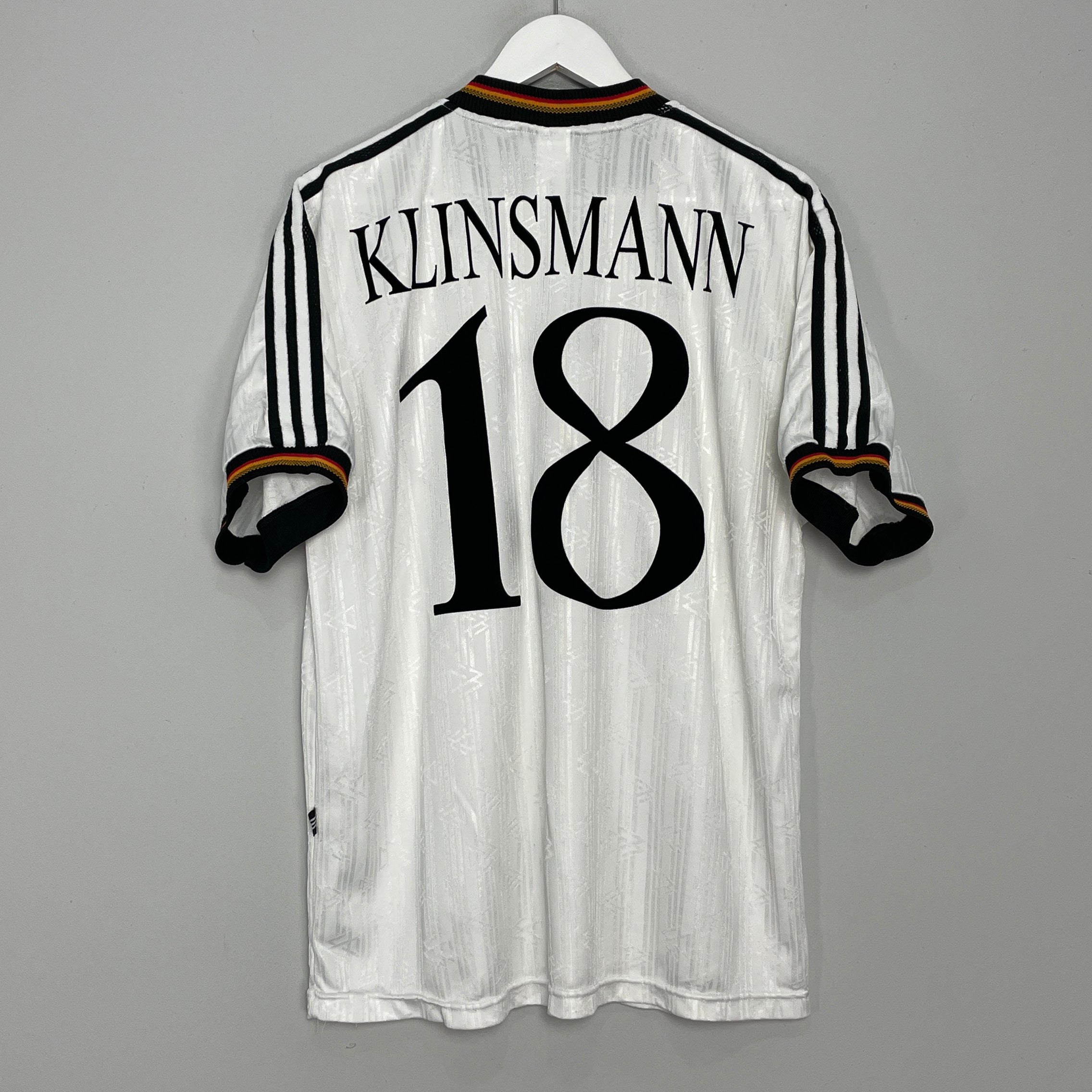 Shop 1996/98 GERMANY KLINSMANN #18 HOME SHIRT (XL) ADIDAS, classic football shirts, vintage football shirts & retro soccer jerseys at Cult Kits