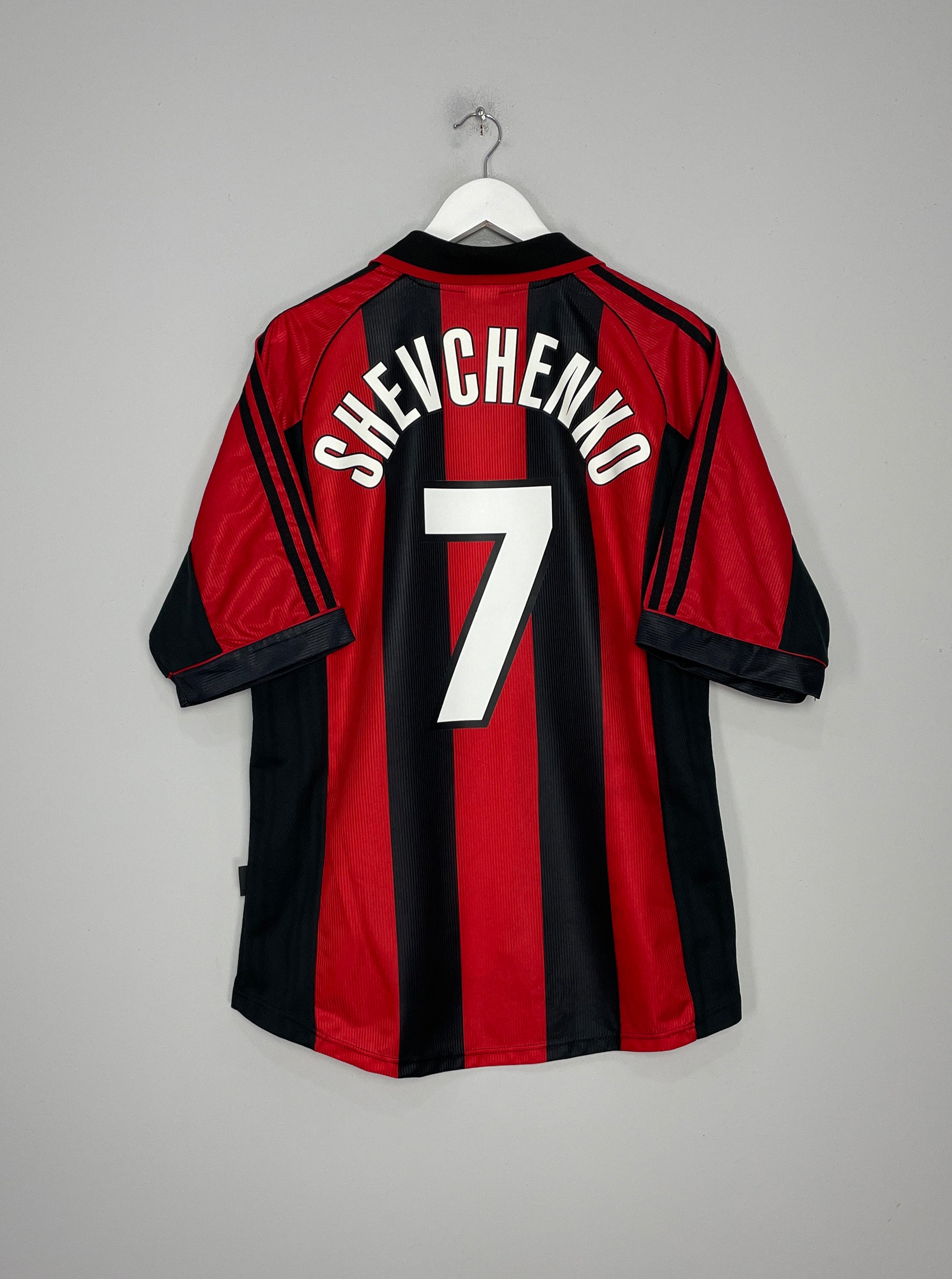 Shop 1998/00 AC MILAN SHEVCHENKO #7 HOME SHIRT (L) ADIDAS, classic football shirts, vintage football shirts & retro soccer jerseys at Cult Kits