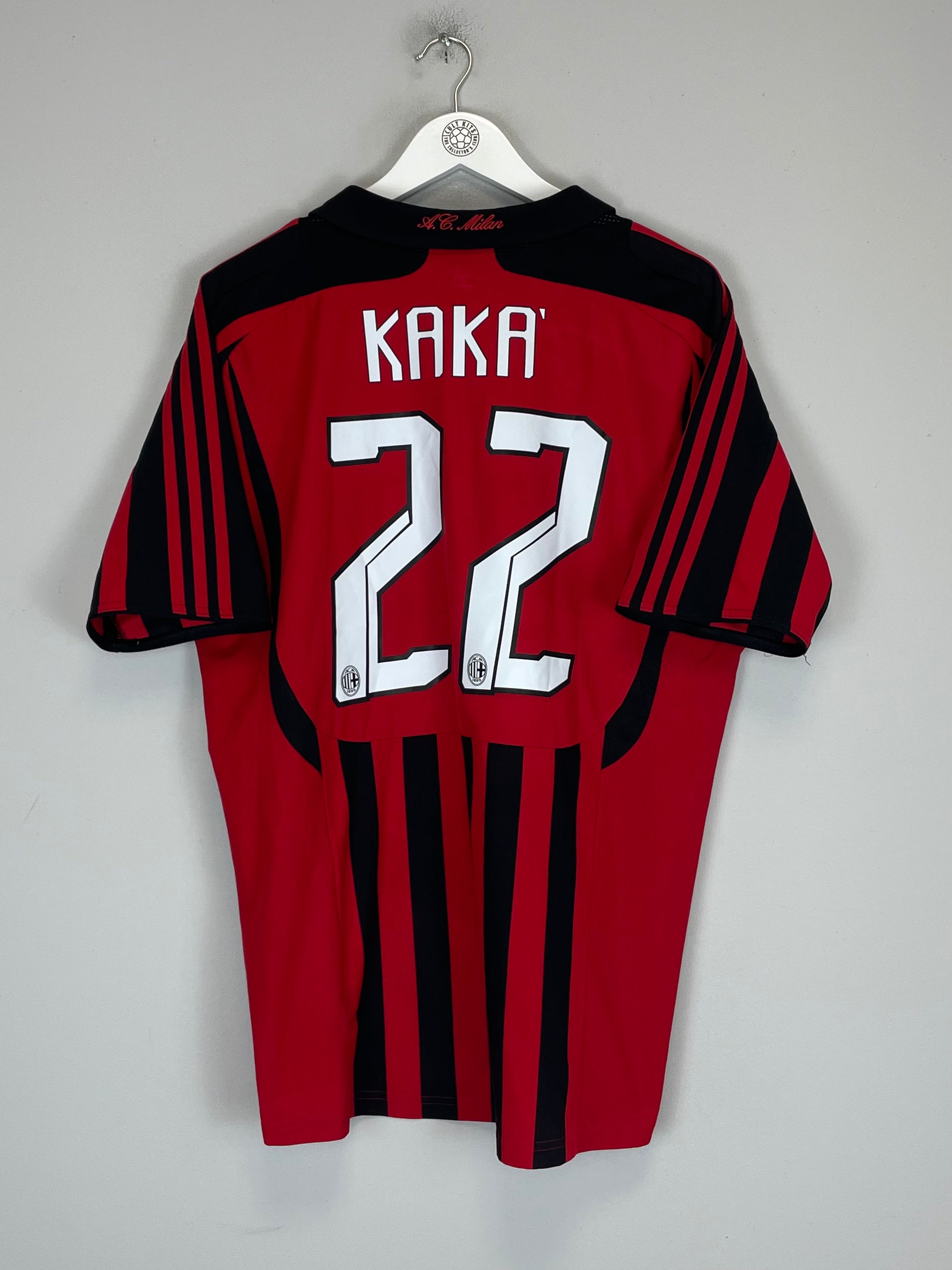 Shop 2007/08 AC MILAN KAKA #22 HOME SHIRT (L) ADIDAS, classic football shirts, vintage football shirts & retro soccer jerseys at Cult Kits