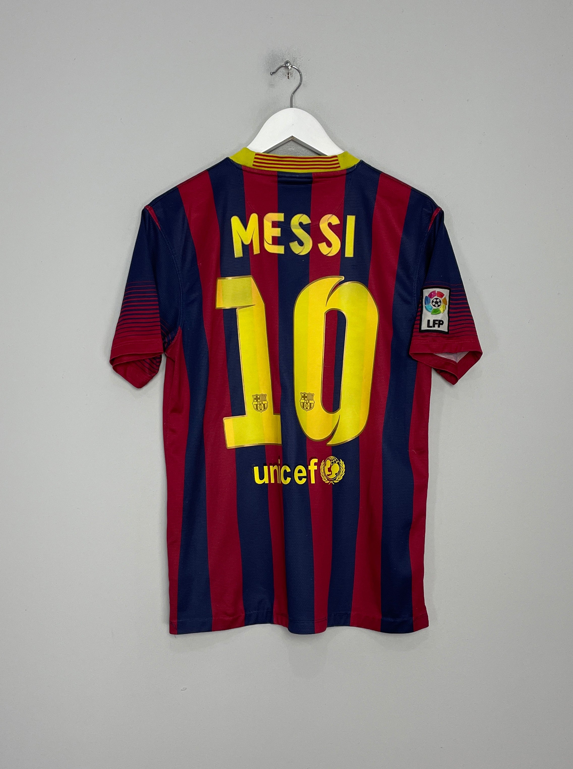 Shop 2013/14 BARCELONA MESSI #10 HOME SHIRT (M) NIKE, classic football shirts, vintage football shirts & retro soccer jerseys at Cult Kits