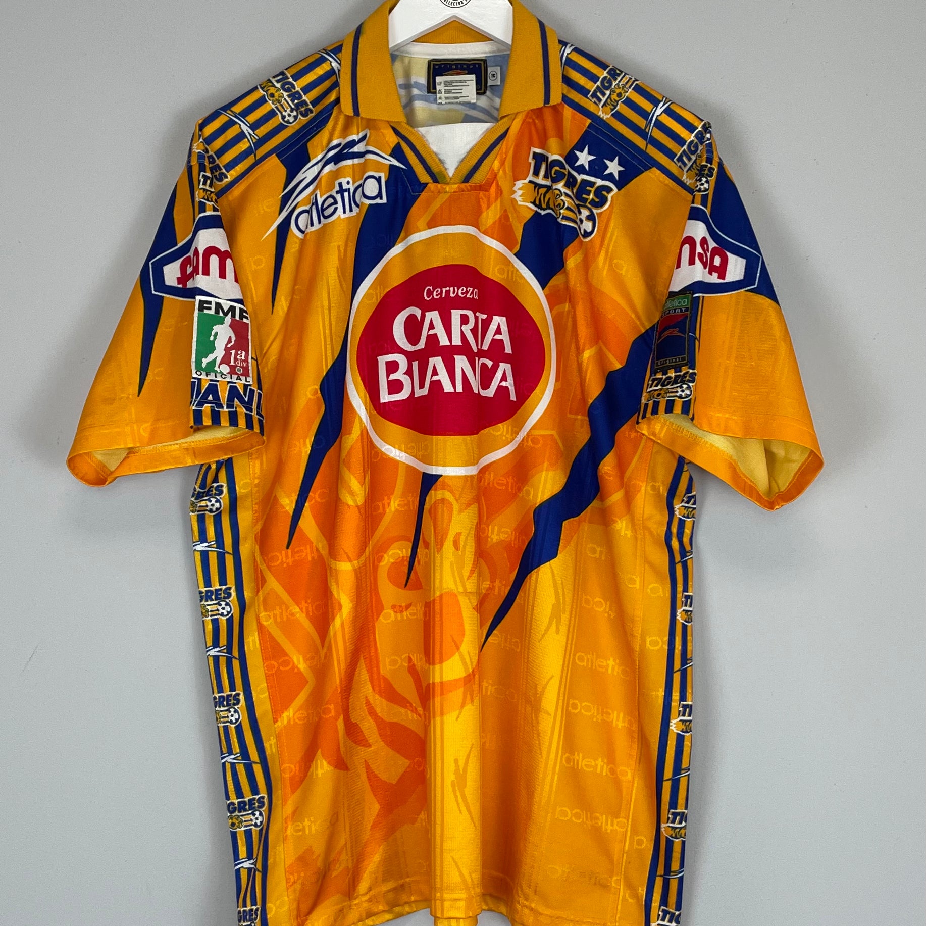 Shop 1997/99 TIGRES HOME SHIRT (M) ATLETICA, classic football shirts, vintage football shirts & retro soccer jerseys at Cult Kits