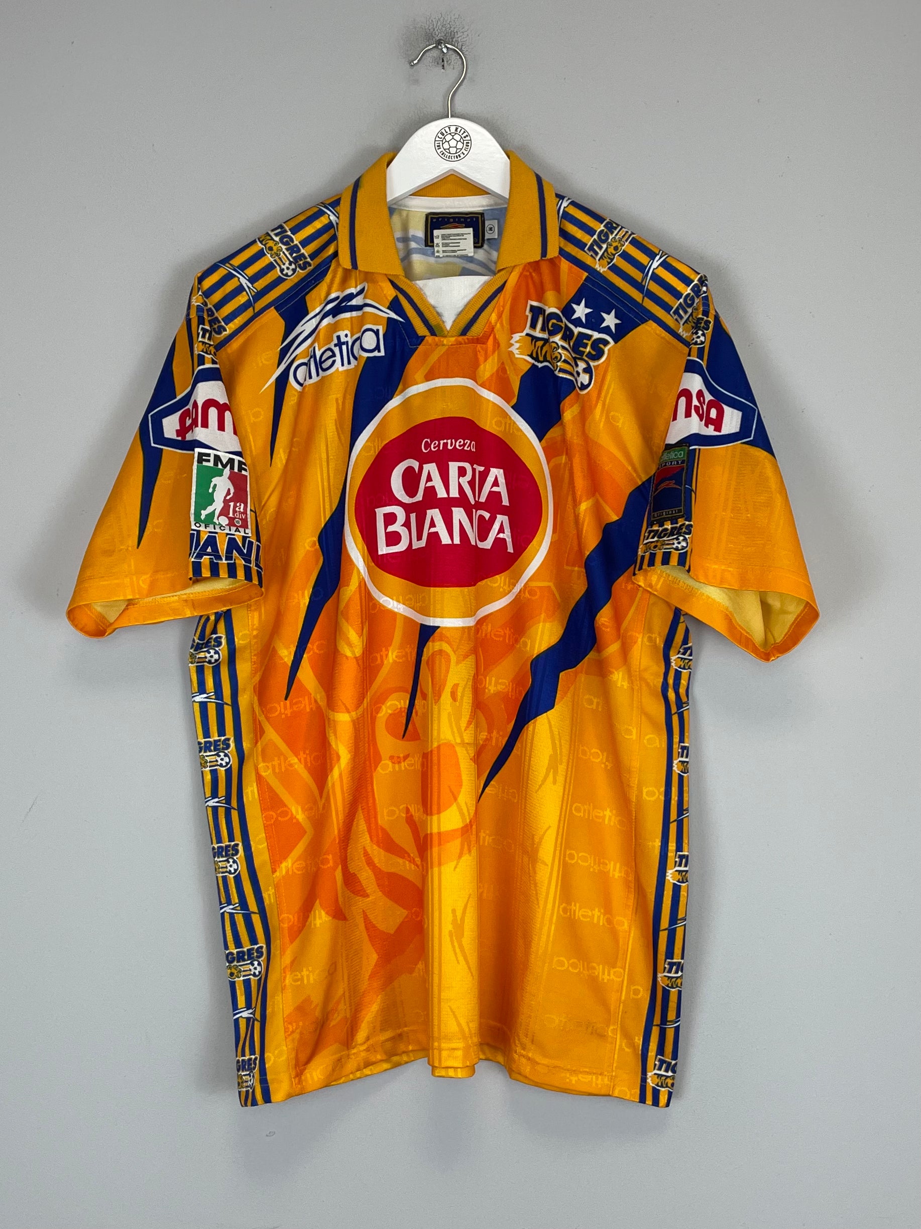 Shop 1997/99 TIGRES HOME SHIRT (M) ATLETICA, classic football shirts, vintage football shirts & retro soccer jerseys at Cult Kits