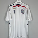 Shop 2007/09 ENGLAND BECKHAM #7 HOME SHIRT (XL) UMBRO, classic football shirts, vintage football shirts & retro soccer jerseys at Cult Kits