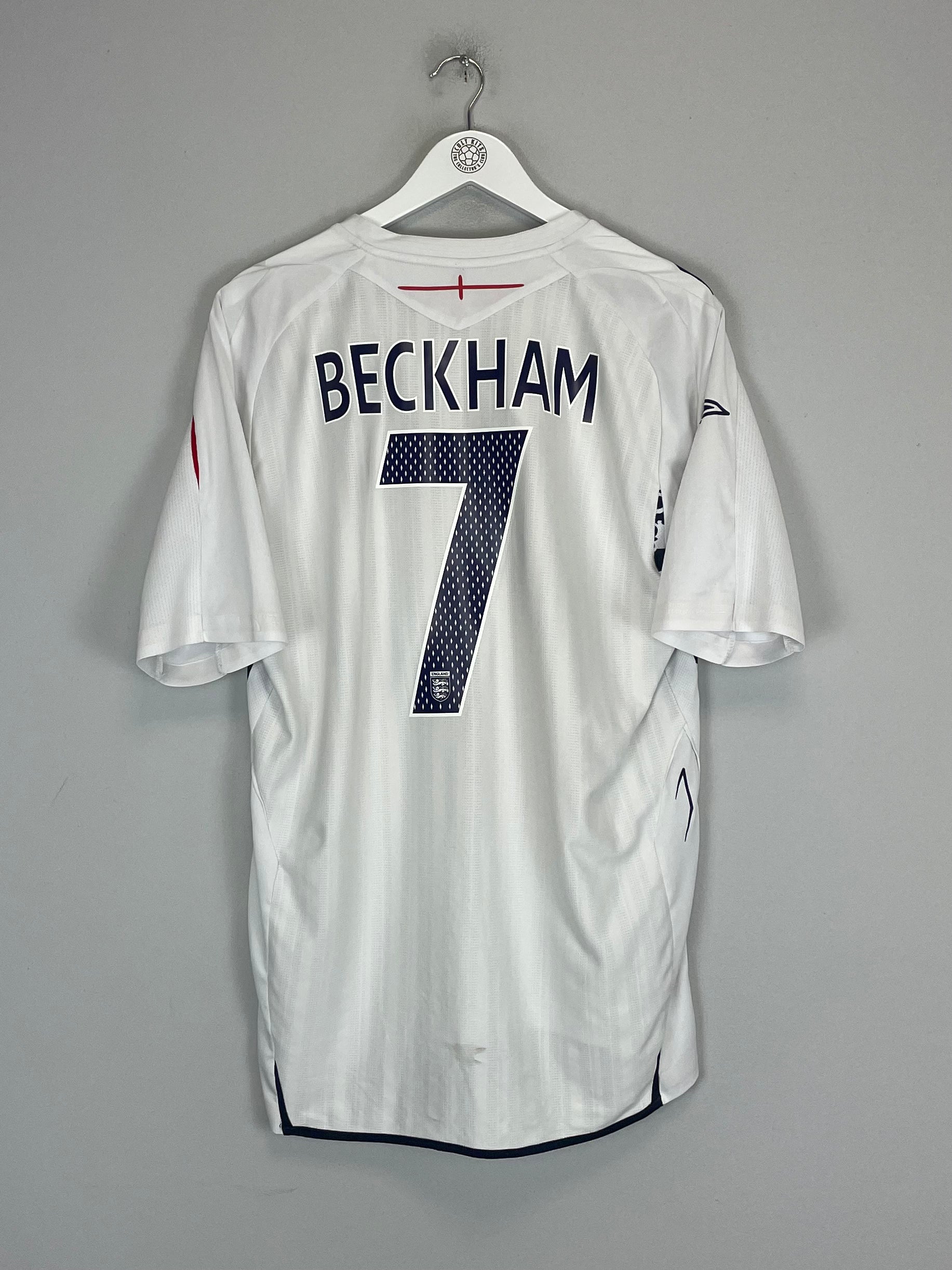 Shop 2007/09 ENGLAND BECKHAM #7 HOME SHIRT (XL) UMBRO, classic football shirts, vintage football shirts & retro soccer jerseys at Cult Kits
