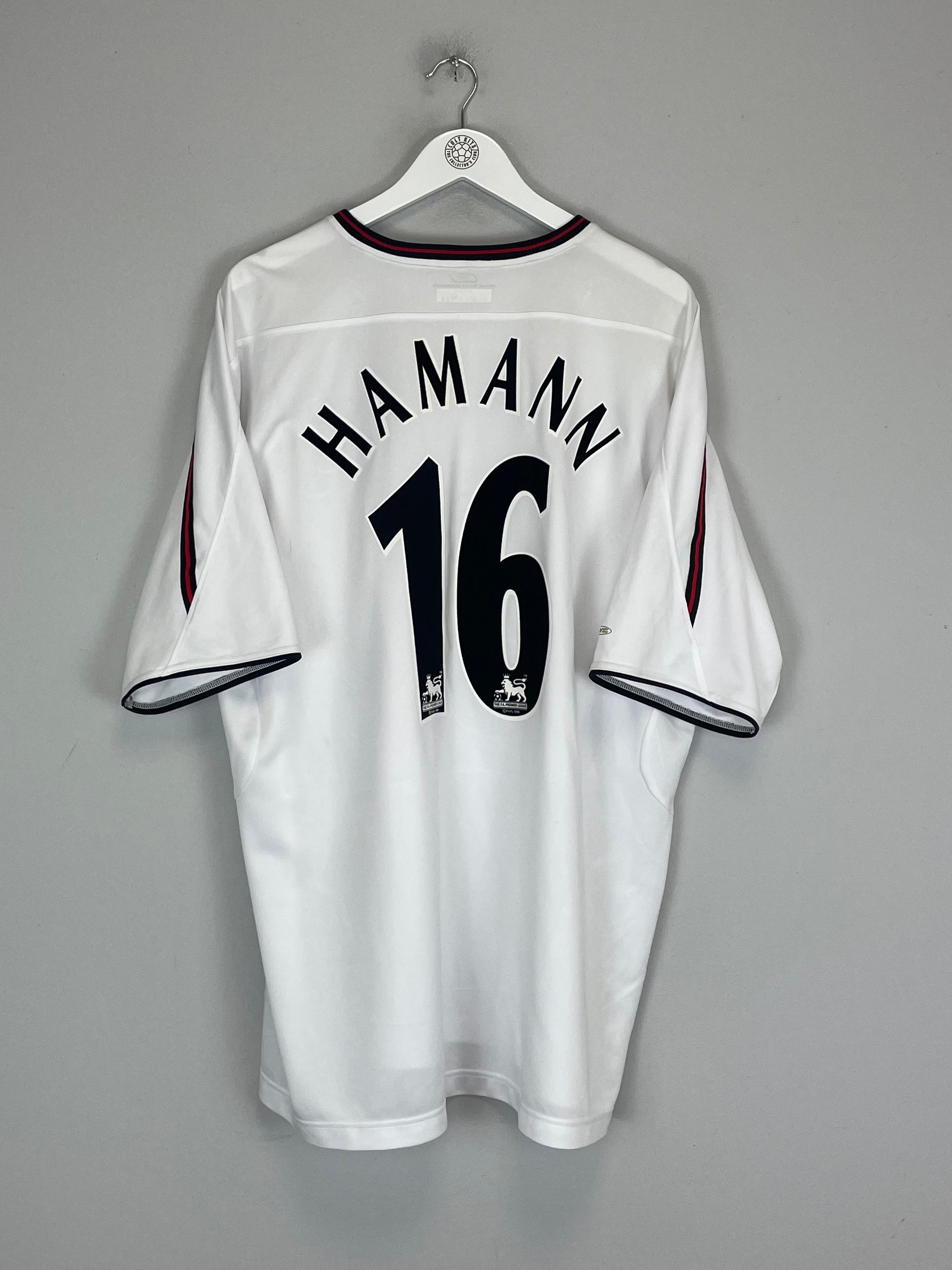 Shop 2003/05 LIVERPOOL HAMANN #16 AWAY SHIRT (XXL) REEBOK, classic football shirts, vintage football shirts & retro soccer jerseys at Cult Kits