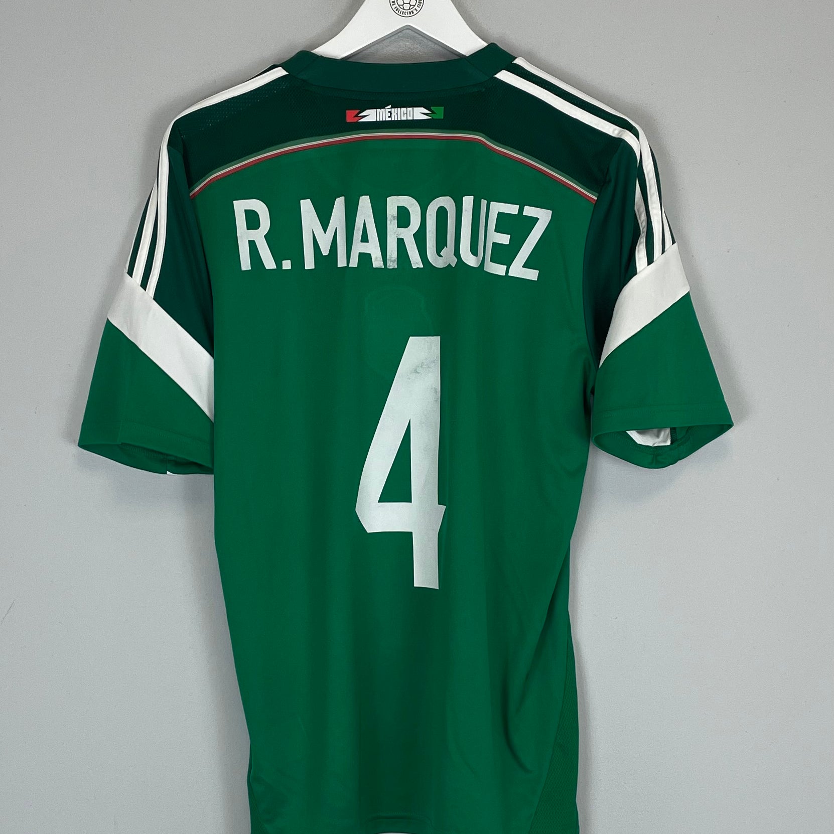 Shop 2014/15 MEXICO R.MARQUEZ #4 HOME SHIRT (M) ADIDAS, classic football shirts, vintage football shirts & retro soccer jerseys at Cult Kits
