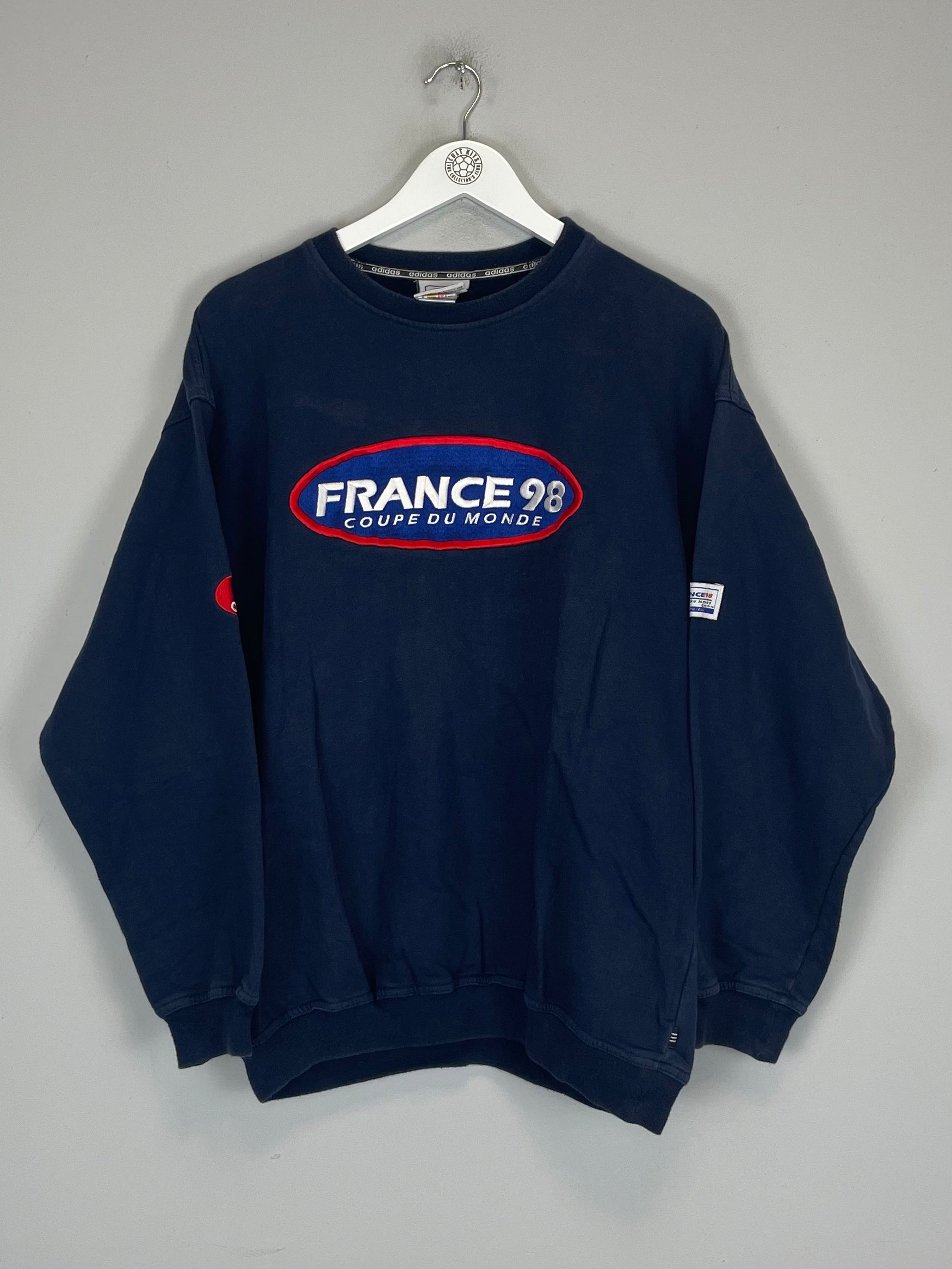Shop 1998 FRANCE COUPE DU MONDE JUMPER (M) ADIDAS, classic football shirts, vintage football shirts & retro soccer jerseys at Cult Kits
