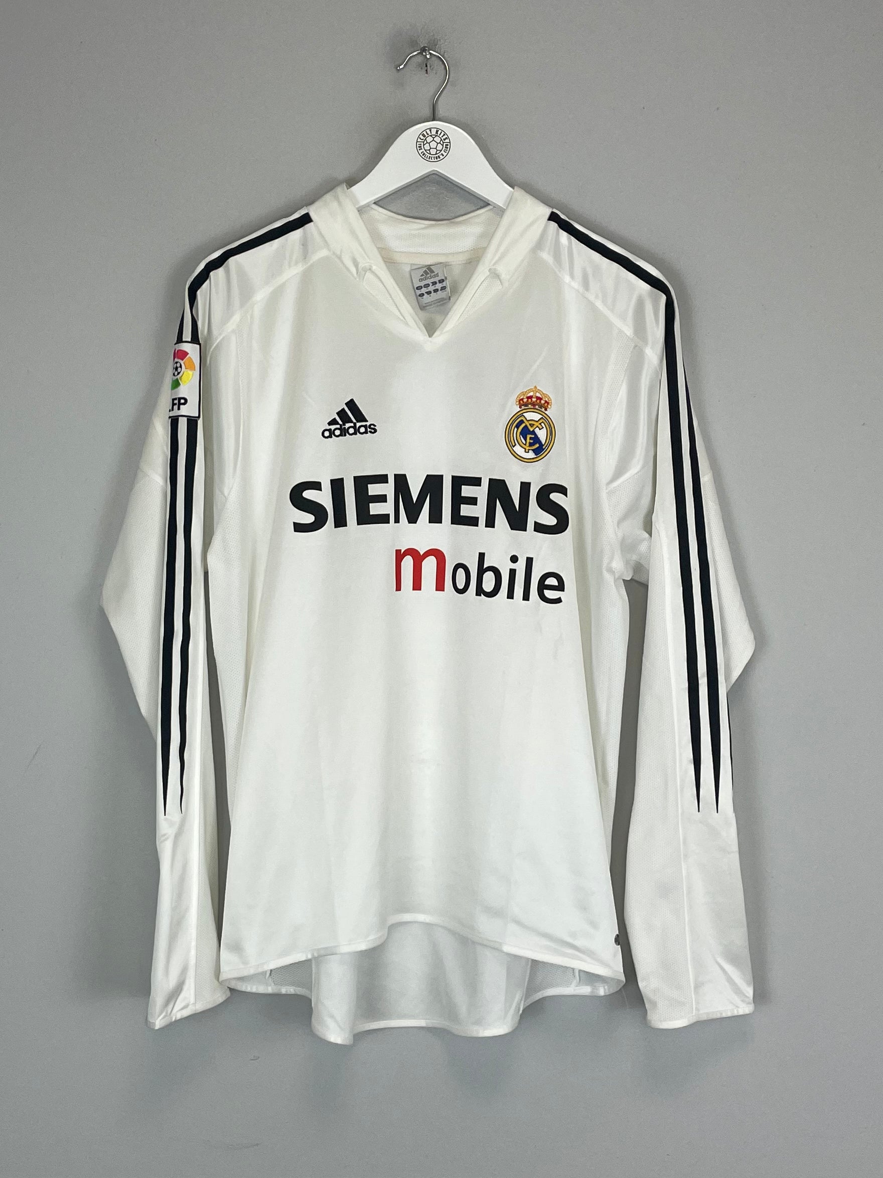 Shop 2003/05 REAL MADRID RONALDO #9 L/S HOME SHIRT (M) ADIDAS, classic football shirts, vintage football shirts & retro soccer jerseys at Cult Kits