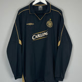 Shop 2003/04 CELTIC LARSSON #7 L/S AWAY SHIRT (XXL) UMBRO, classic football shirts, vintage football shirts & retro soccer jerseys at Cult Kits