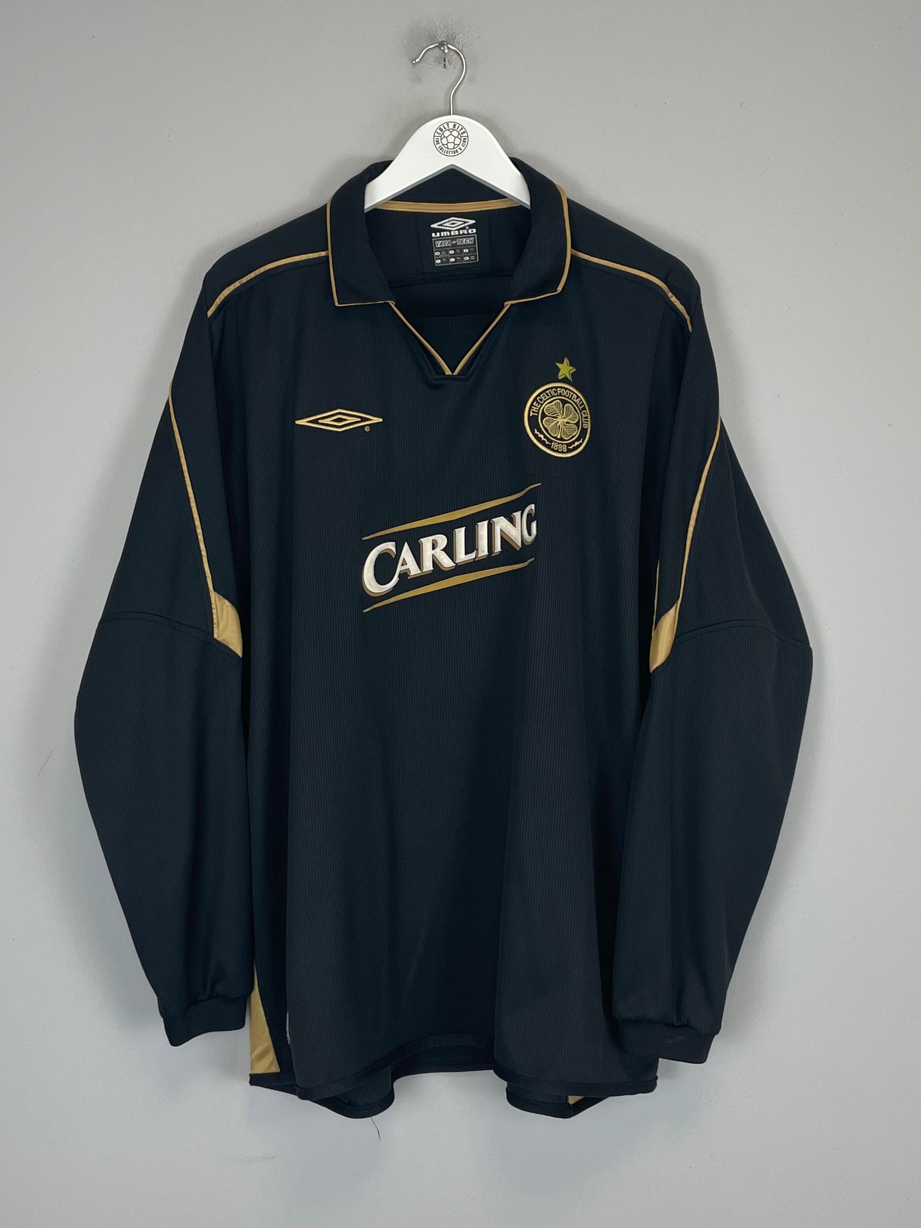 Shop 2003/04 CELTIC LARSSON #7 L/S AWAY SHIRT (XXL) UMBRO, classic football shirts, vintage football shirts & retro soccer jerseys at Cult Kits