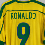 Shop 1998/00 BRAZIL RONALDO #9 HOME SHIRT (L) NIKE, classic football shirts, vintage football shirts & retro soccer jerseys at Cult Kits