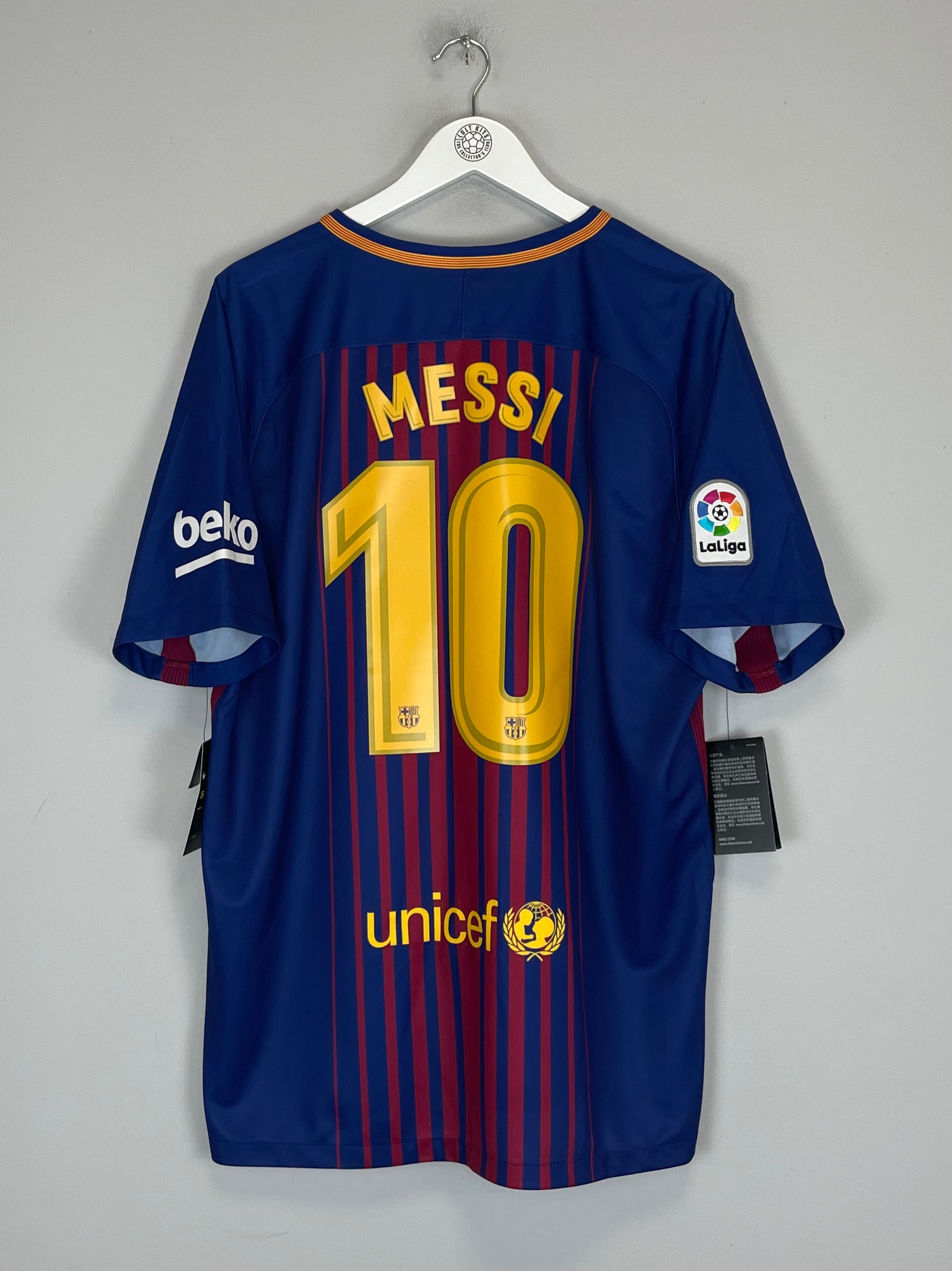 Shop 2017/18 BARCELONA MESSI #10 *BNWT* HOME SHIRT (XL) NIKE, classic football shirts, vintage football shirts & retro soccer jerseys at Cult Kits