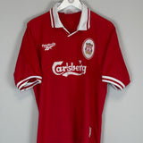 Shop 1996/98 LIVERPOOL FOWLER #9 HOME SHIRT (L) REEBOK, classic football shirts, vintage football shirts & retro soccer jerseys at Cult Kits