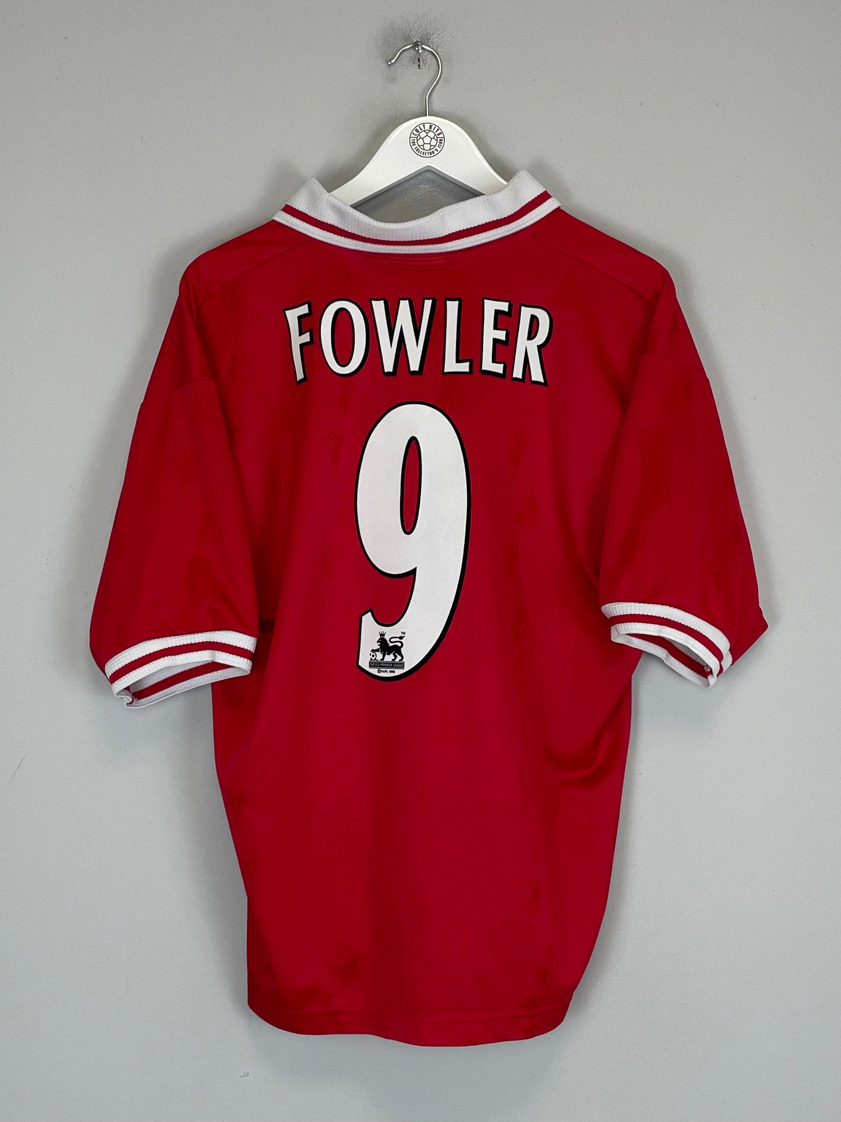 Shop 1996/98 LIVERPOOL FOWLER #9 HOME SHIRT (L) REEBOK, classic football shirts, vintage football shirts & retro soccer jerseys at Cult Kits