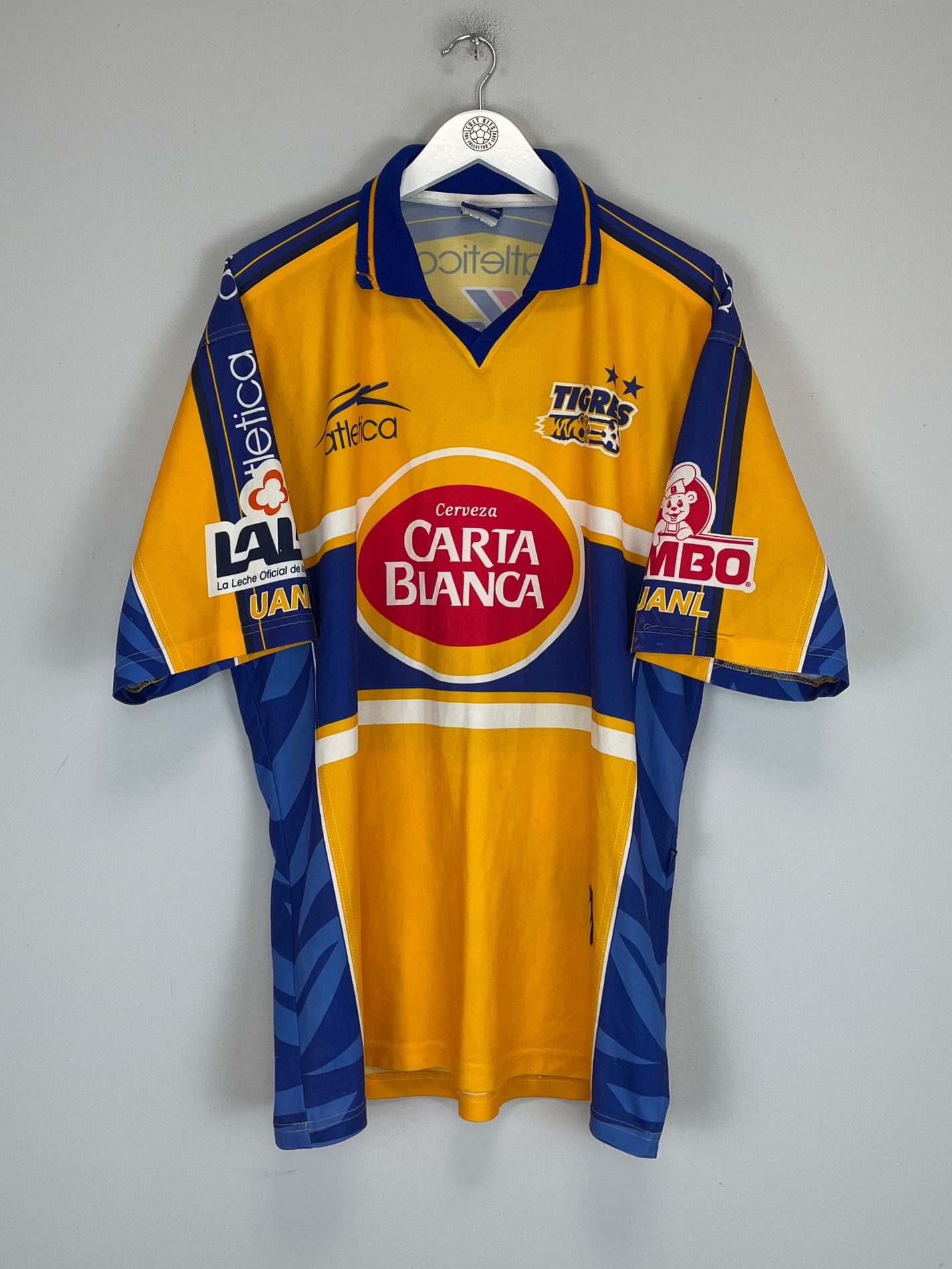 Shop 2000/01 TIGRES HOME SHIRT (XL) ATLETICA, classic football shirts, vintage football shirts & retro soccer jerseys at Cult Kits