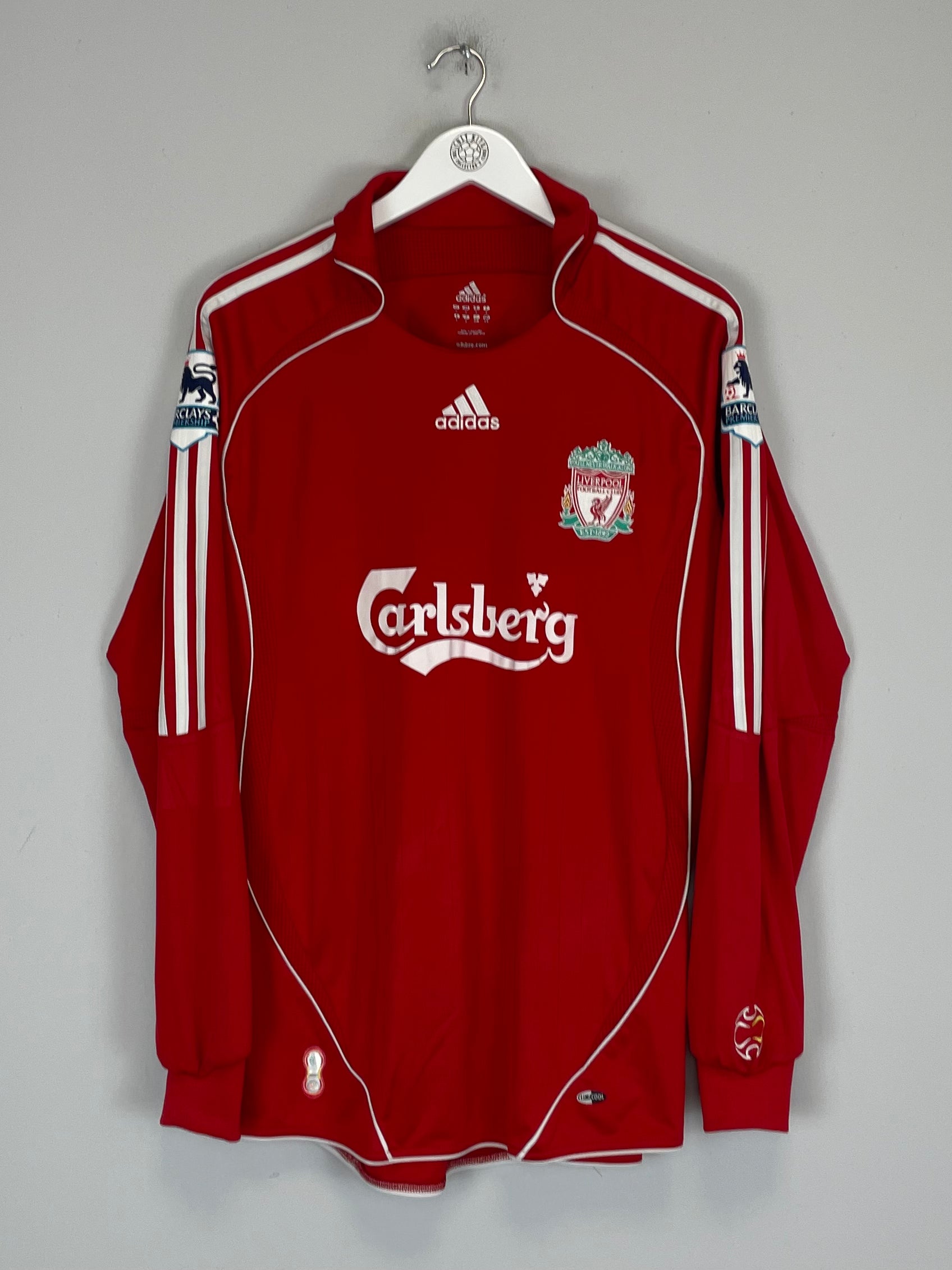 Shop 2006/08 LIVERPOOL GERRARD #8 L/S HOME SHIRT (L) ADIDAS, classic football shirts, vintage football shirts & retro soccer jerseys at Cult Kits