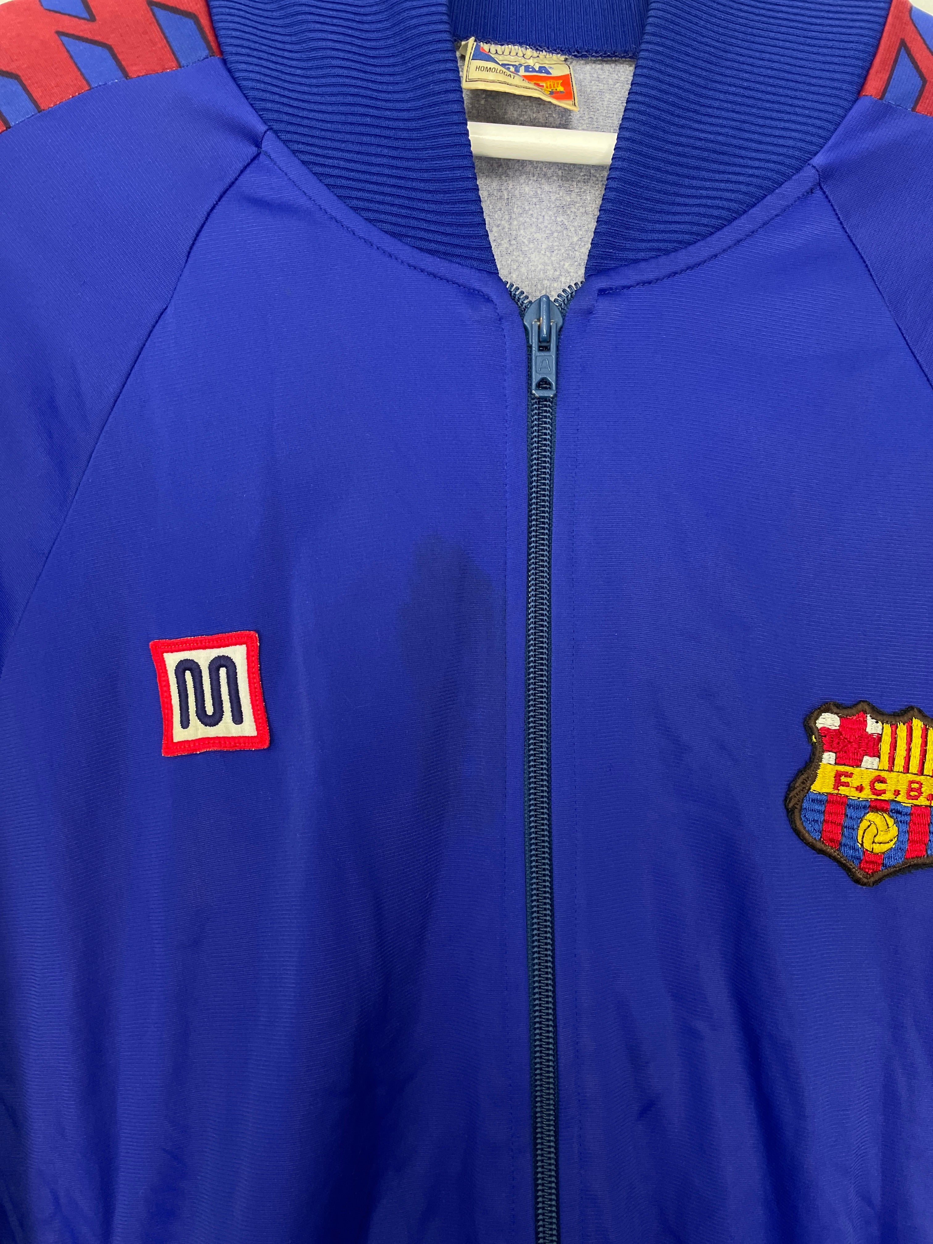 Shop 1984/89 BARCELONA TRACK JACKET (M) MEYBA, classic football shirts, vintage football shirts & retro soccer jerseys at Cult Kits