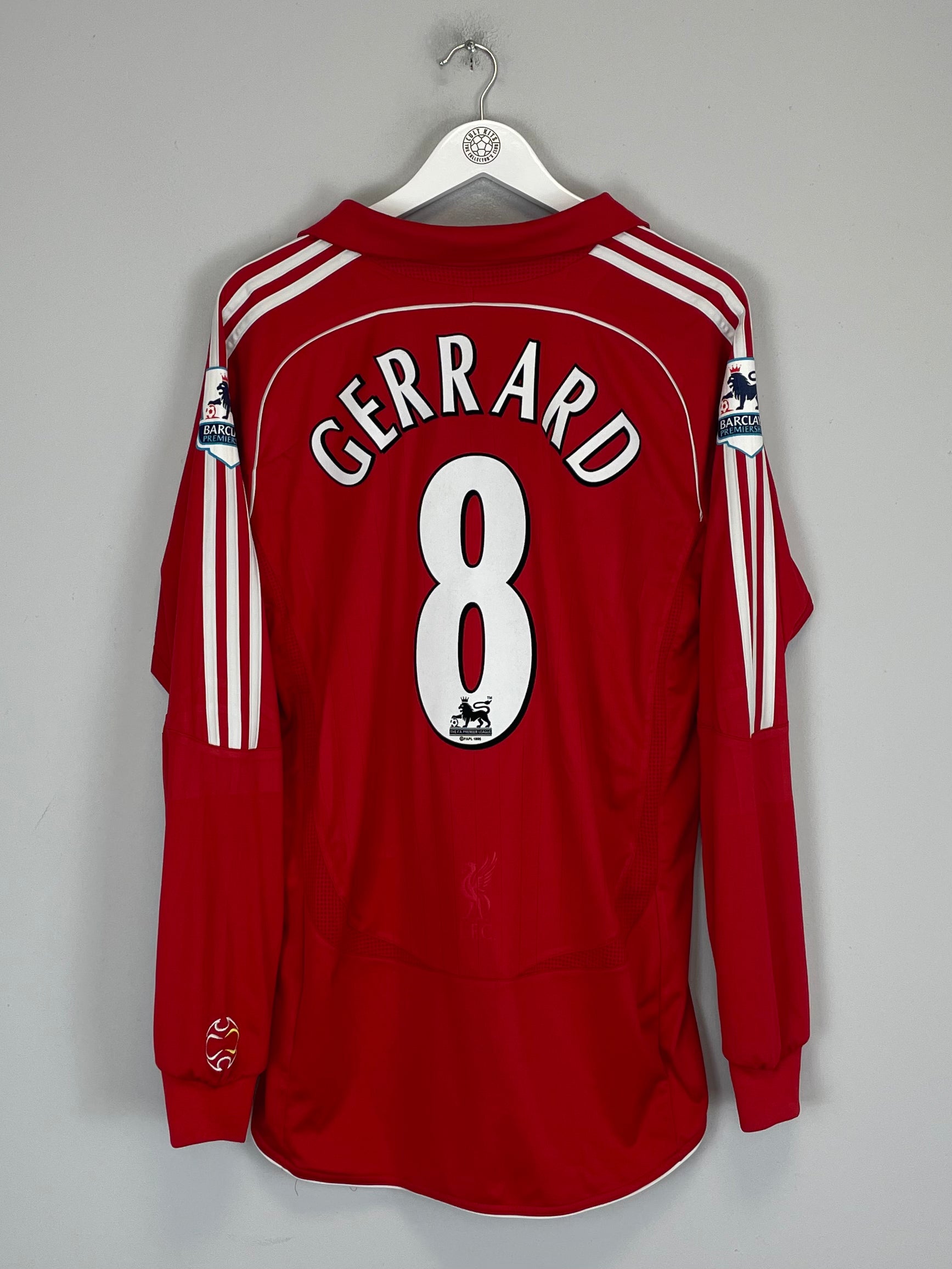 Shop 2006/08 LIVERPOOL GERRARD #8 L/S HOME SHIRT (L) ADIDAS, classic football shirts, vintage football shirts & retro soccer jerseys at Cult Kits