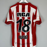 Shop 2009/10 ESTUDIANTES NUNEZ #18 HOME SHIRT (M) TOPPER, classic football shirts, vintage football shirts & retro soccer jerseys at Cult Kits