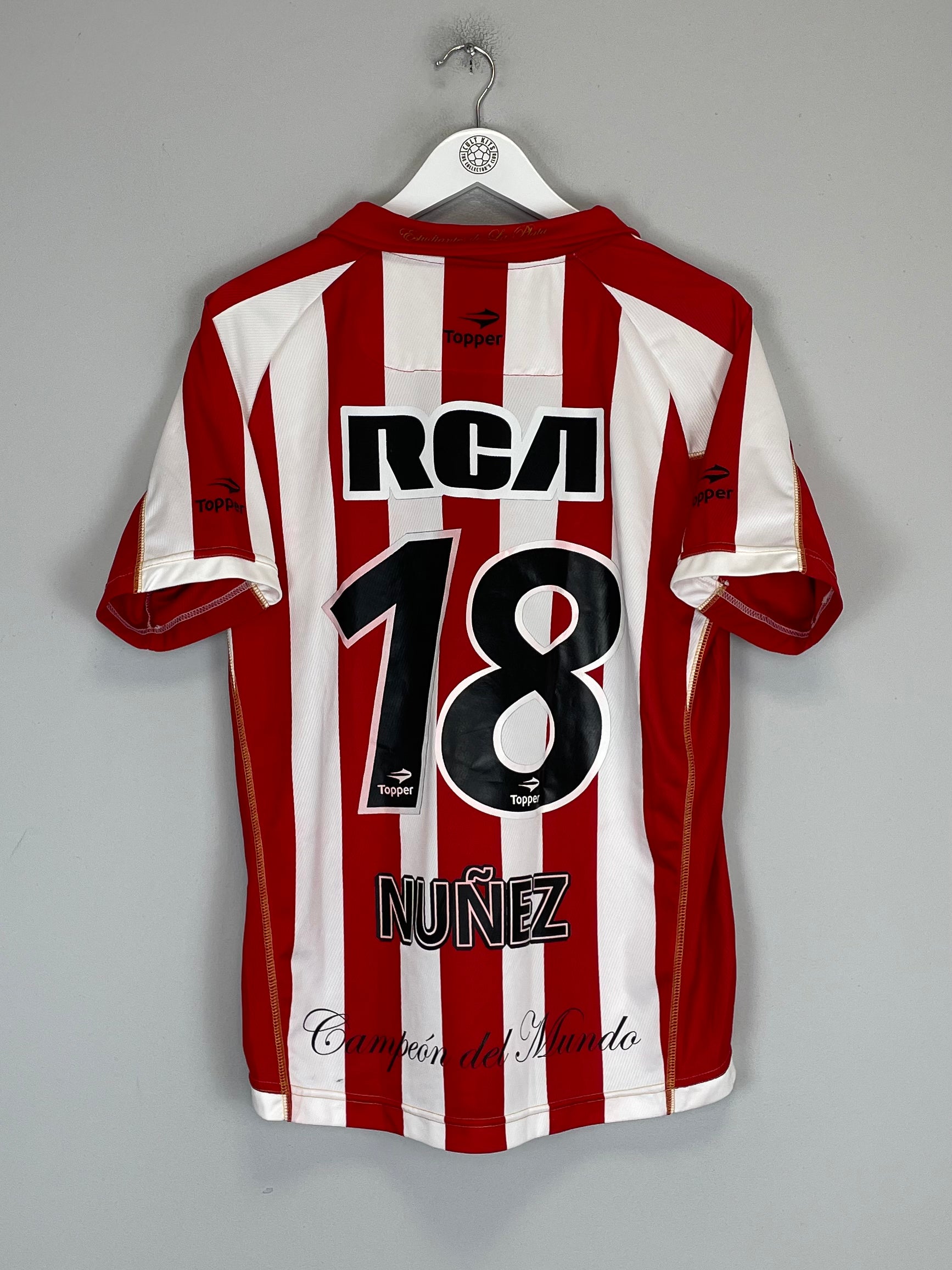 Shop 2009/10 ESTUDIANTES NUNEZ #18 HOME SHIRT (M) TOPPER, classic football shirts, vintage football shirts & retro soccer jerseys at Cult Kits