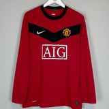 Shop 2009/10 MANCHESTER UNITED SCHOLES #18 L/S HOME SHIRT (L) NIKE, classic football shirts, vintage football shirts & retro soccer jerseys at Cult Kits