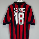 Shop 1997/98 AC MILAN BAGGIO #18 HOME SHIRT (L) LOTTO, classic football shirts, vintage football shirts & retro soccer jerseys at Cult Kits