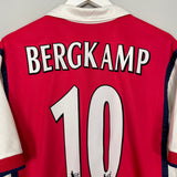 Shop 1999/00 ARSENAL BERGKAMP #10 HOME SHIRT (M) NIKE, classic football shirts, vintage football shirts & retro soccer jerseys at Cult Kits