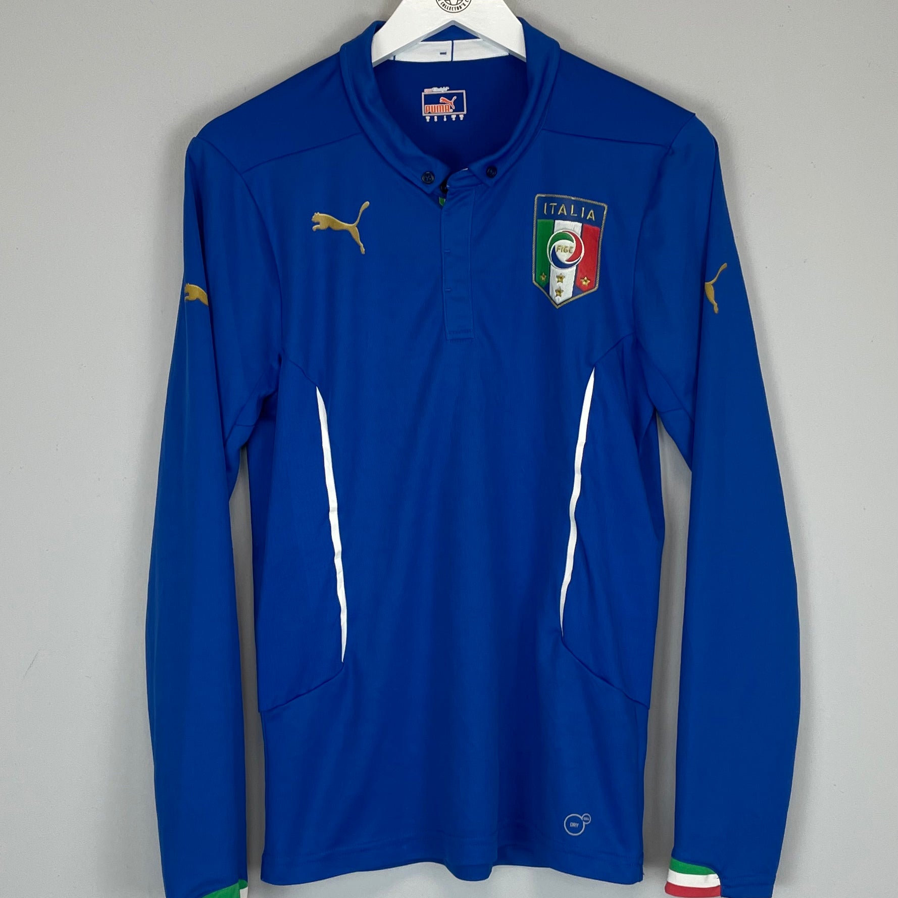 Shop 2014/15 ITALY *AUTHENTIC* L/S HOME SHIRT (S) PUMA, classic football shirts, vintage football shirts & retro soccer jerseys at Cult Kits
