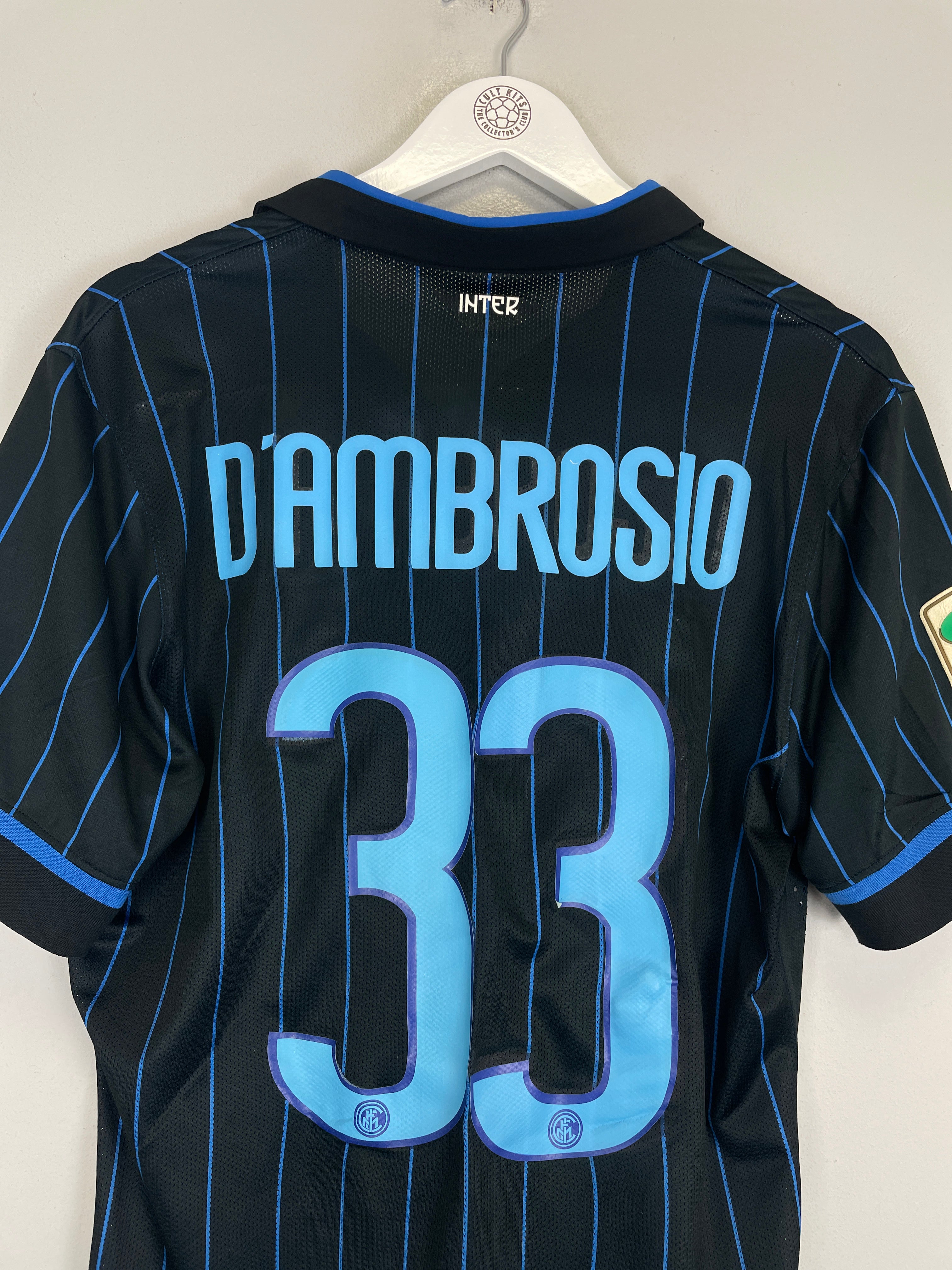 Shop 2014/15 INTER MILAN D'AMBROSIO #33 *AUTHENTIC* HOME SHIRT (L) NIKE, classic football shirts, vintage football shirts & retro soccer jerseys at Cult Kits