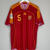 Shop 2006/08 SPAIN PUYOL #5 HOME SHIRT (L) ADIDAS, classic football shirts, vintage football shirts & retro soccer jerseys at Cult Kits